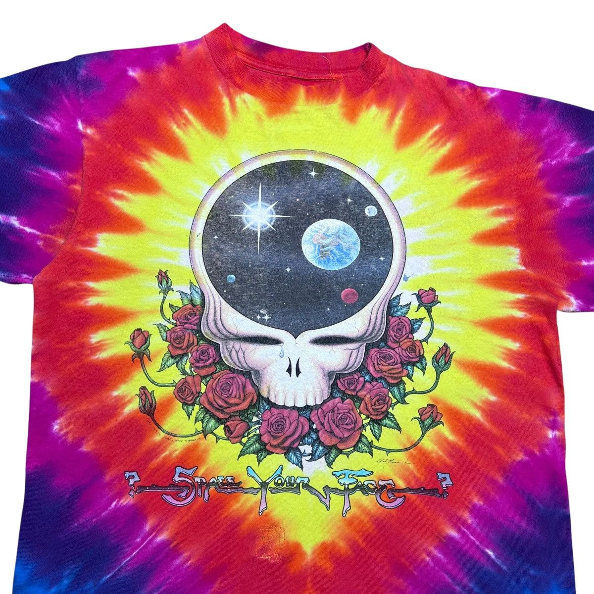 Band Tees Vintage 1992 Grateful Dead Steal Your Face Space Tie Dye Tee Size US M / EU 48-50 / 2 - 4 Thumbnail