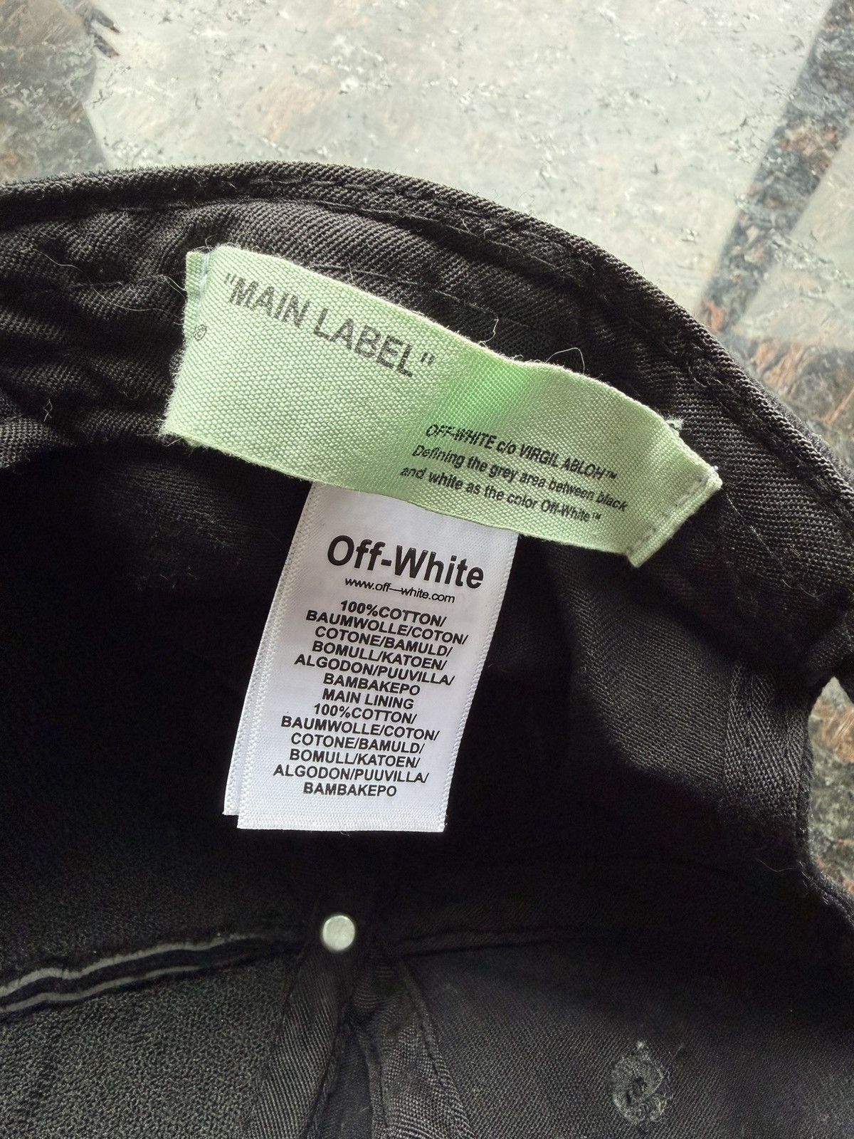 Off-White Off-White Black Cap with Neon Green Glow logo Size ONE SIZE - 3 Thumbnail