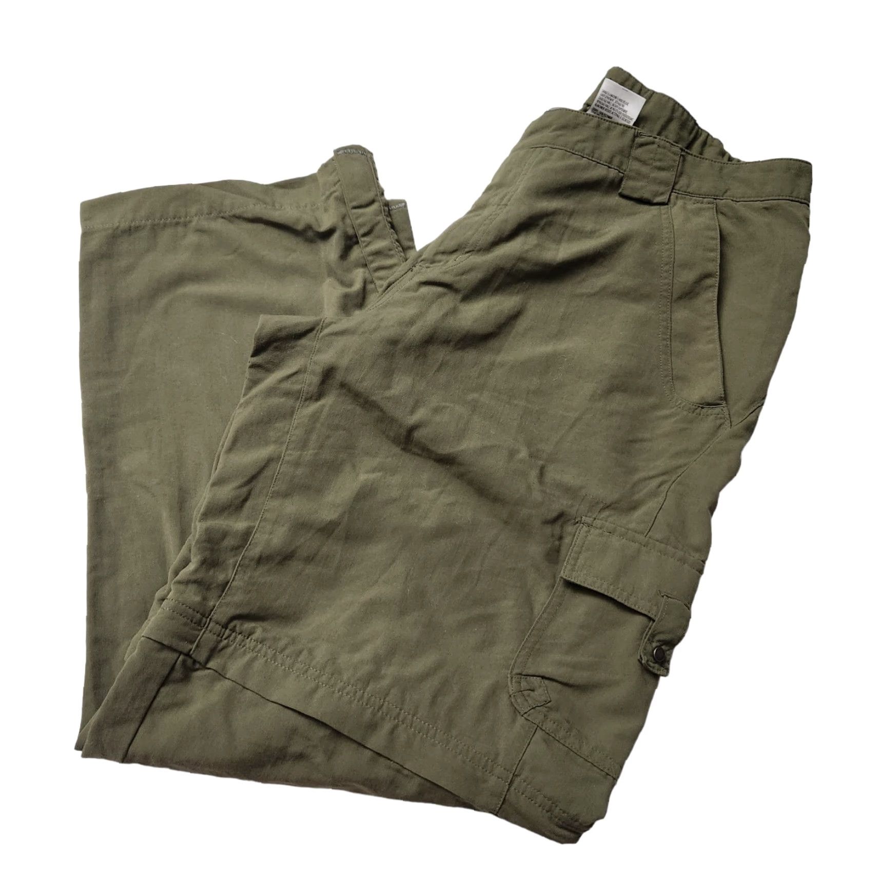 Vintage Columbia Cargo Convertible Olive Green Pants 16 Long Womens Size 38" / US 16 / IT 52 - 2 Thumbnail
