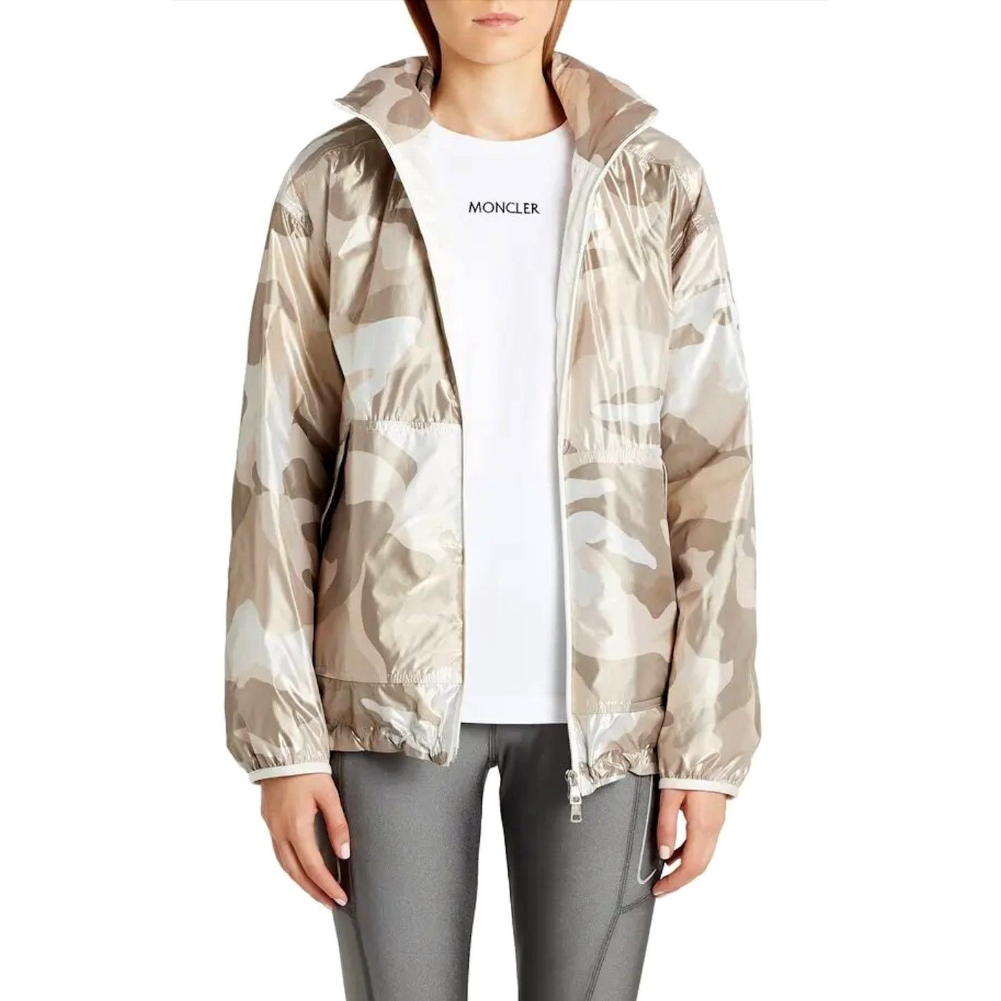 Moncler Menchib Metallic Camo Hooded Jacket Retail $1695