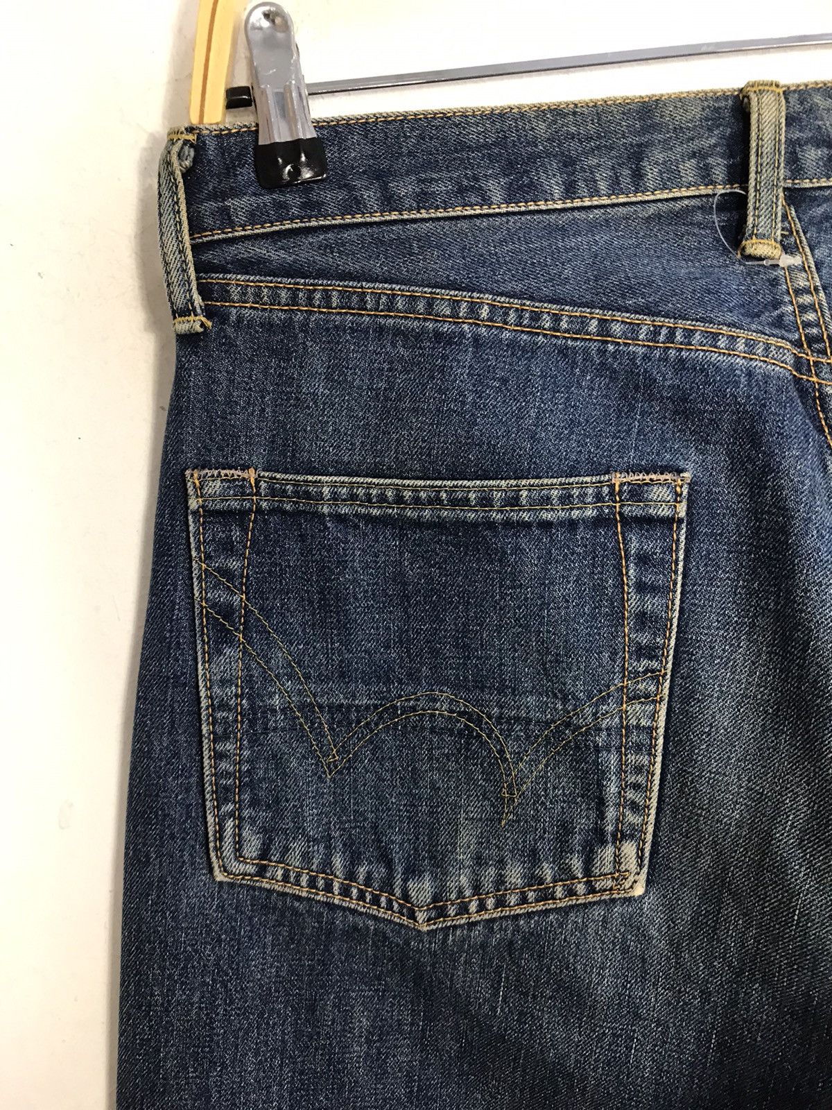 Edwin × Vintage Vintage Edwin 505 Selvedge Distressed Denim Jeans Size US 30 / EU 46 - 11 Thumbnail