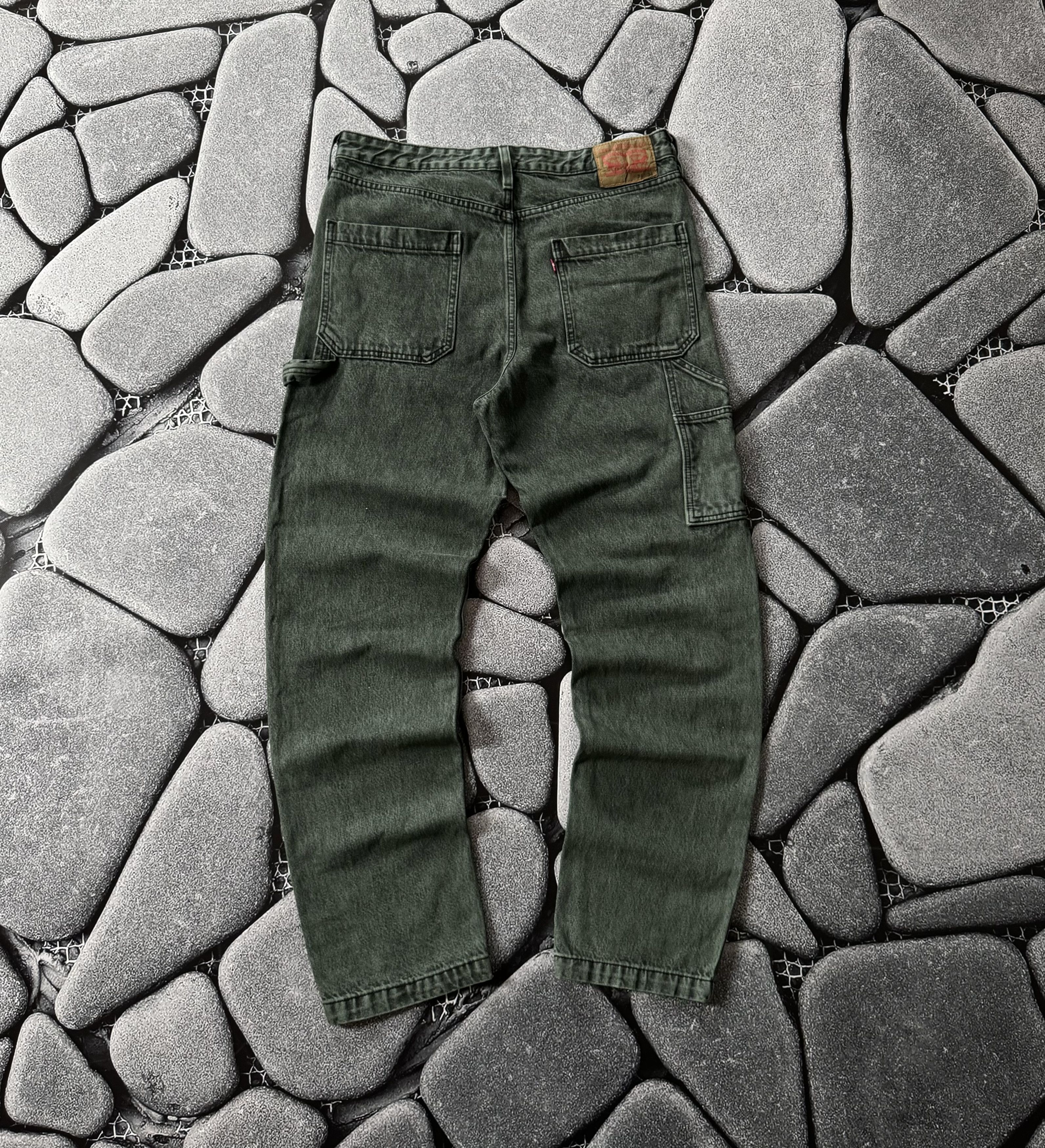 VINTAGE LEVI'S GREEN WORK BAGGY JEANS DENIM USA PANT