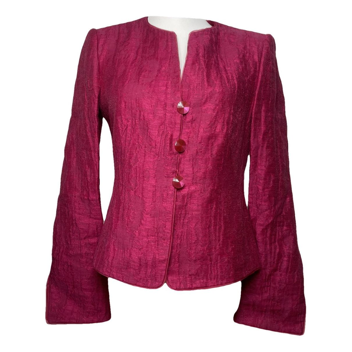 Armani Collezioni Purple Linen Trench Coat Size L / US 10 / IT 46 - 1 Thumbnail