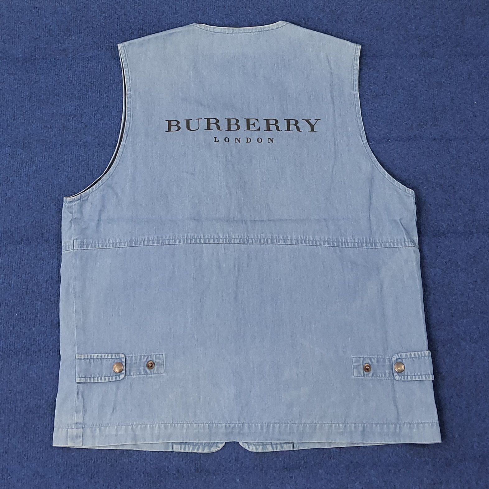 Burberry Vintage Burberry Denim Style Custom Logo Vests C259N49 Size US M / EU 48-50 / 2 - 1 Thumbnail