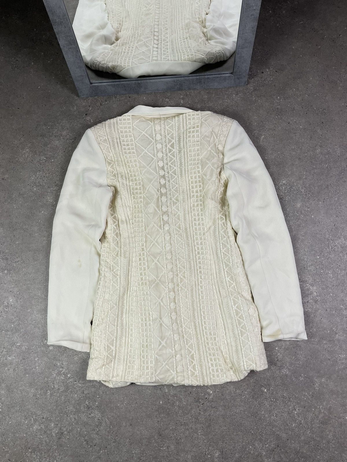 Sandro × Vintage Vintage Sandro Lace Blazer Size M / US 6-8 / IT 42-44 - 2 Thumbnail