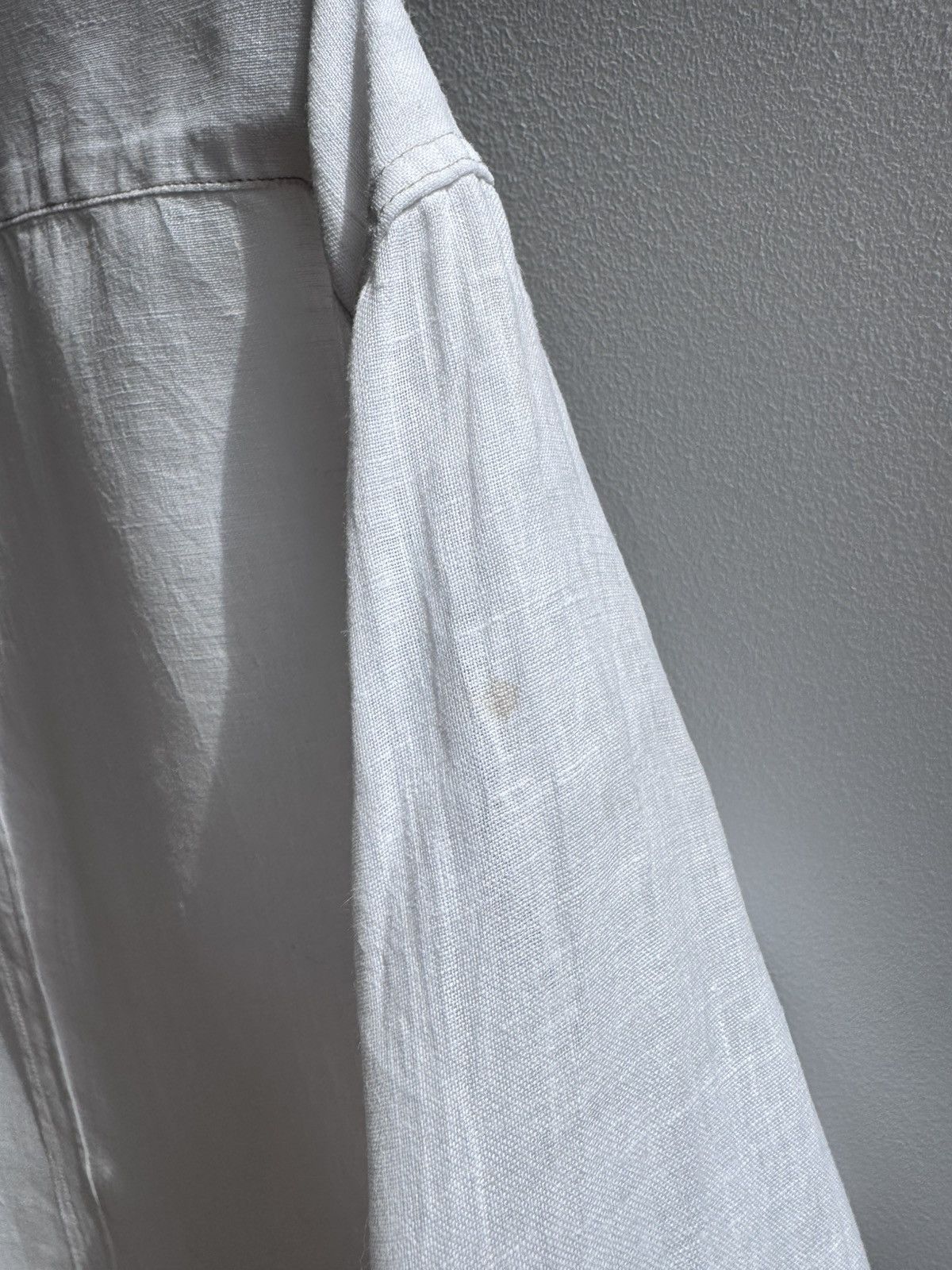Burberry Burberry Brit White Linen Long Sleeve Pocket Shirt Luxury Size US M / EU 48-50 / 2 - 14 Thumbnail