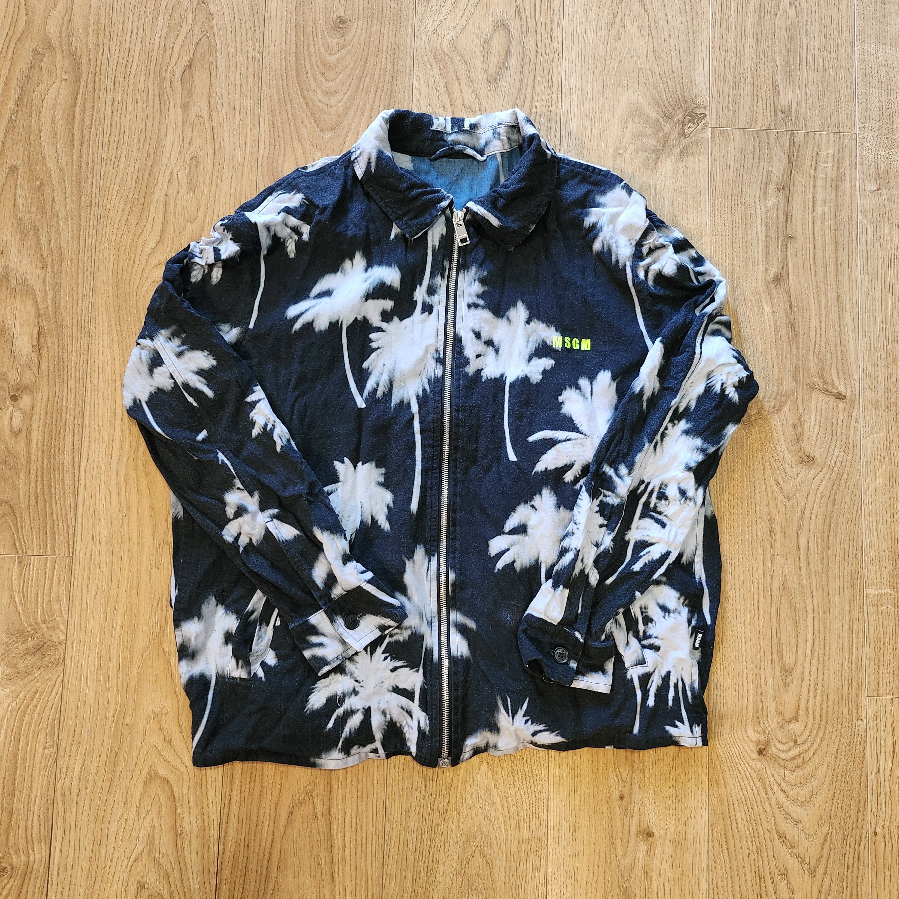 MSGM PALM TREE PRINT ZIP BLOUSON JACKET Size US M / EU 48-50 / 2 - 1 Thumbnail