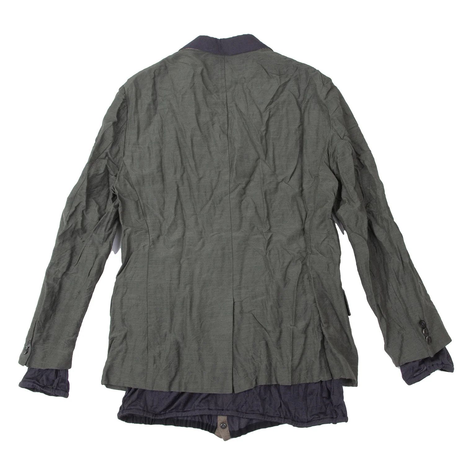 Kolor Layered Knit Jacket in Khaki with Wrinkle Finish Size US M / EU 48-50 / 2 - 15 Thumbnail