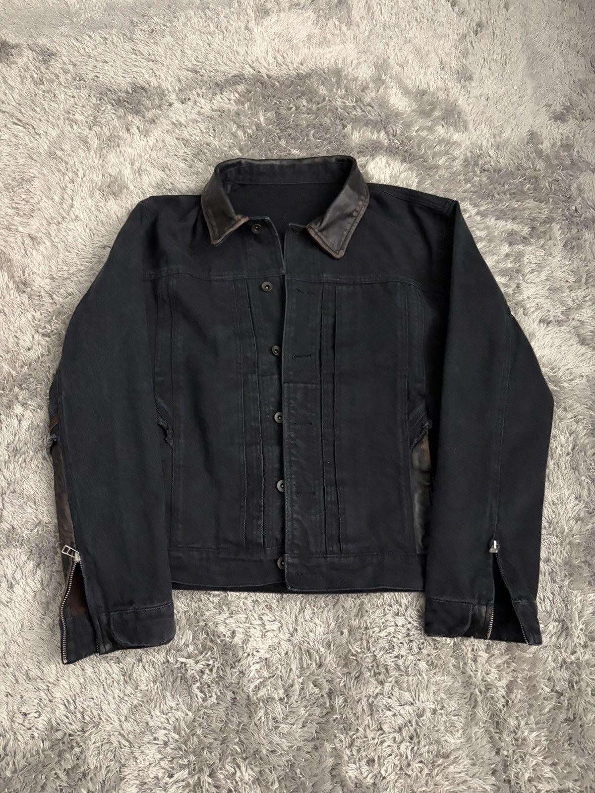 XLIM XLIM LEATHER DENIM TRUCKER Size US M / EU 48-50 / 2 - 1 Thumbnail