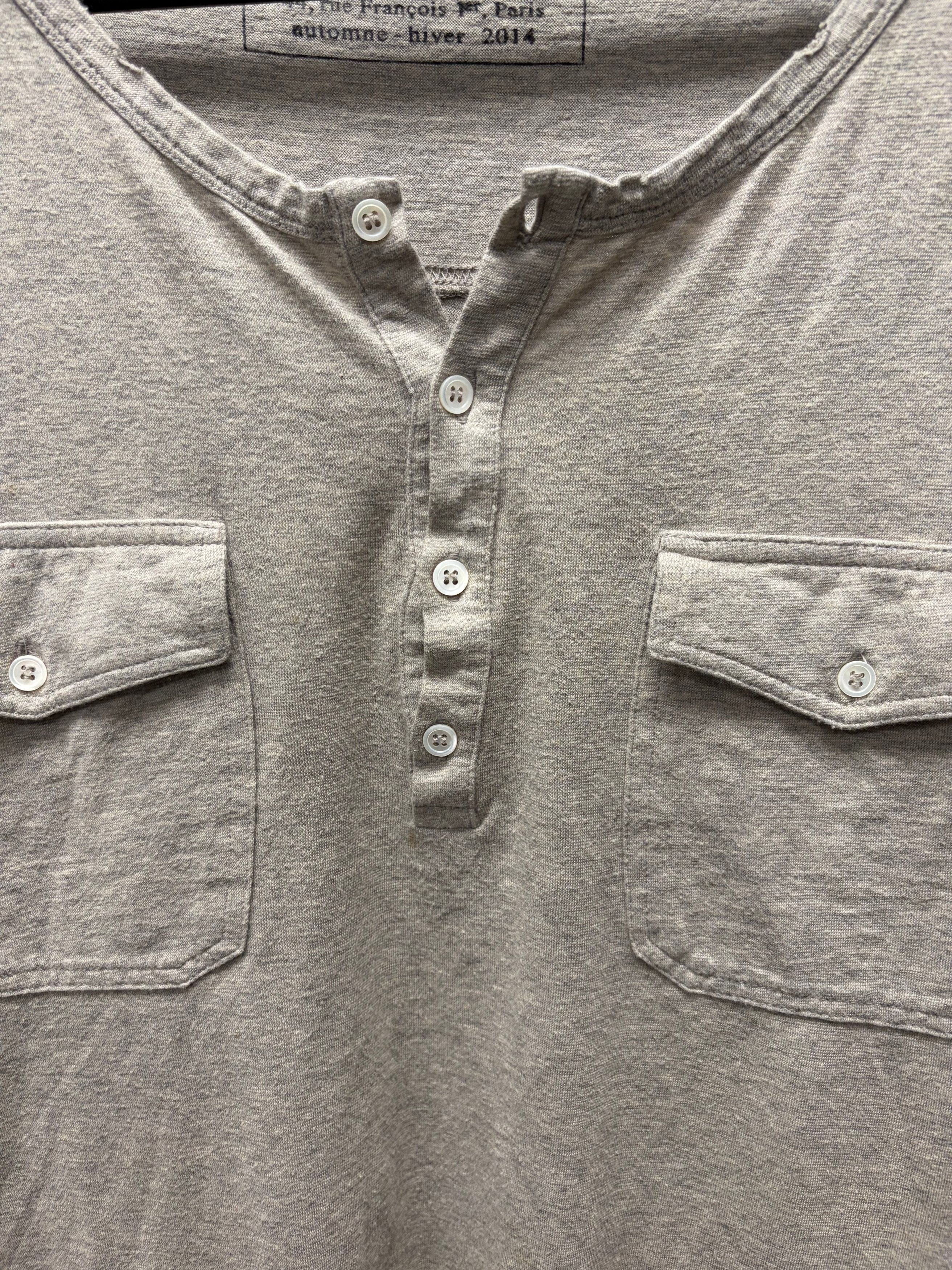 Balmain AW2014 Balmain ‘Henley’ Cotton Short Sleeve Shirt Size US XL / EU 56 / 4 - 2 Thumbnail
