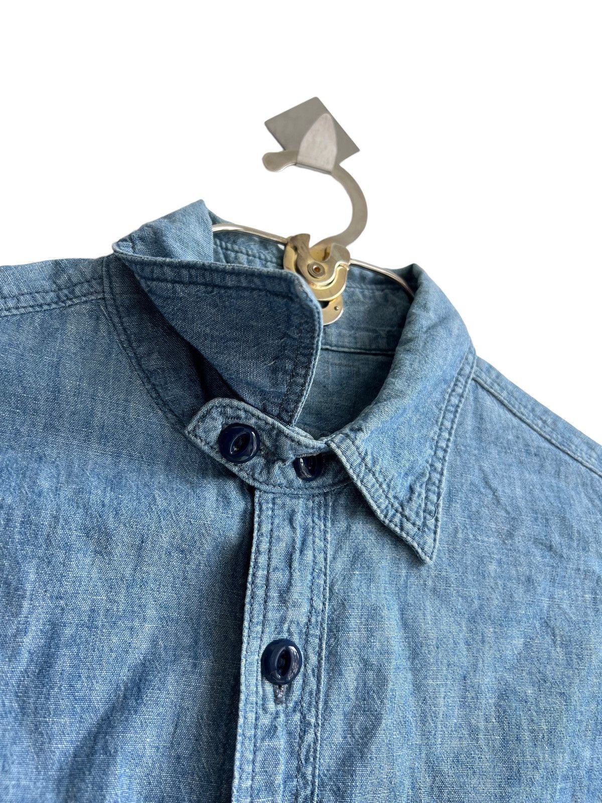 Buzz Rickson's Vintage 1960s Cat Eye Button Gussets Selvaged Chambray Shirt Size US S / EU 44-46 / 1 - 5 Thumbnail