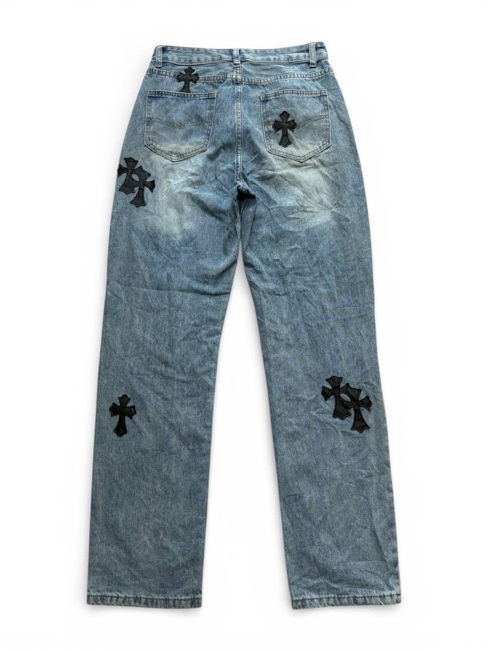 Vintage Custom Chrome Hearts Cross Style Patchwork Size US 28 / EU 44 - 2 Thumbnail