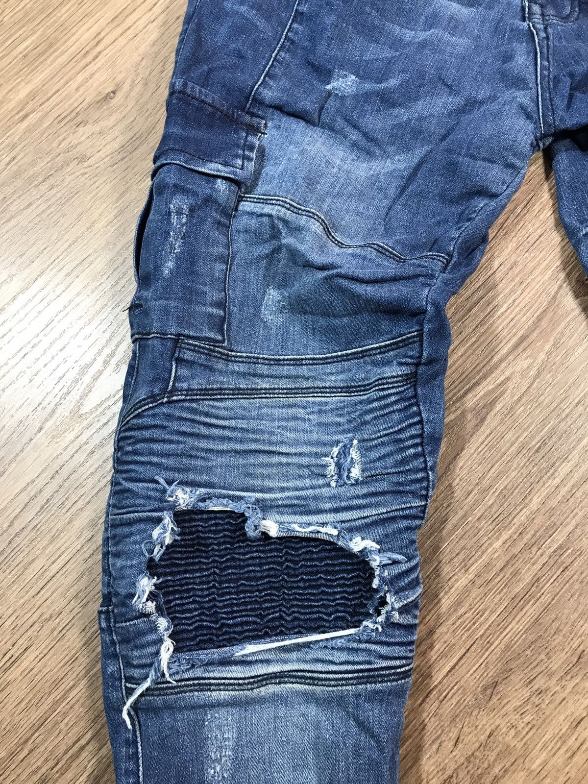 Vintage Vintage Police 883 Denim Biker Pants Jeans Size US 34 / EU 50 - 4 Thumbnail
