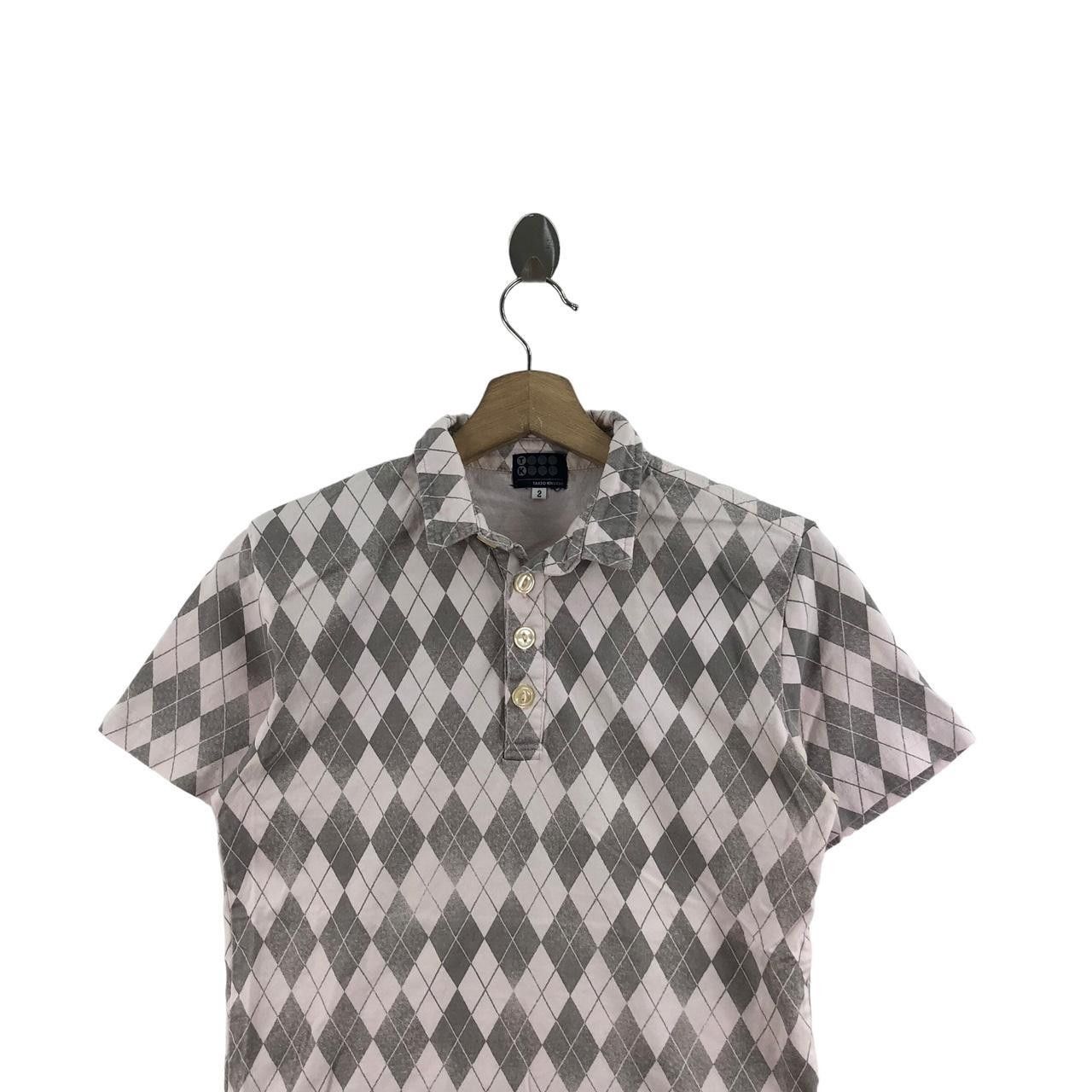 Takeo Kikuchi Vintage TAKEO KIKUCHI JAPAN Argyle Polo Tee Shirt Top Office Size S / US 4 / IT 40 - 3 Thumbnail