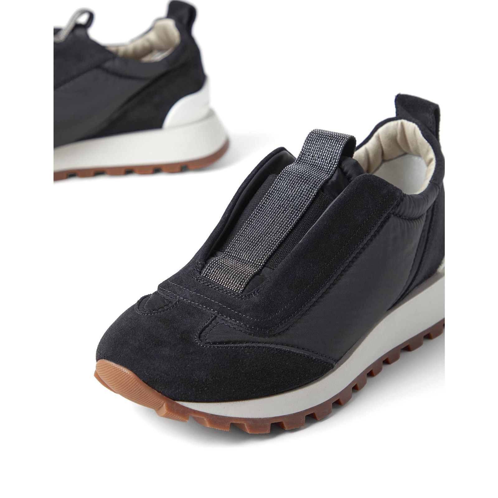 Brunello Cucinelli Brunello Cucinelli monili Suede Fabric sneakers Black 36 Size US 6 / IT 36 - 8 Thumbnail