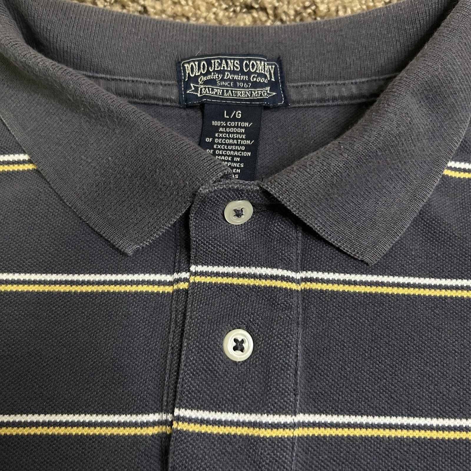 Polo Ralph Lauren Vintage Polo Jean Company Ralph Lauren Collared Striped Lg Size US L / EU 52-54 / 3 - 3 Thumbnail