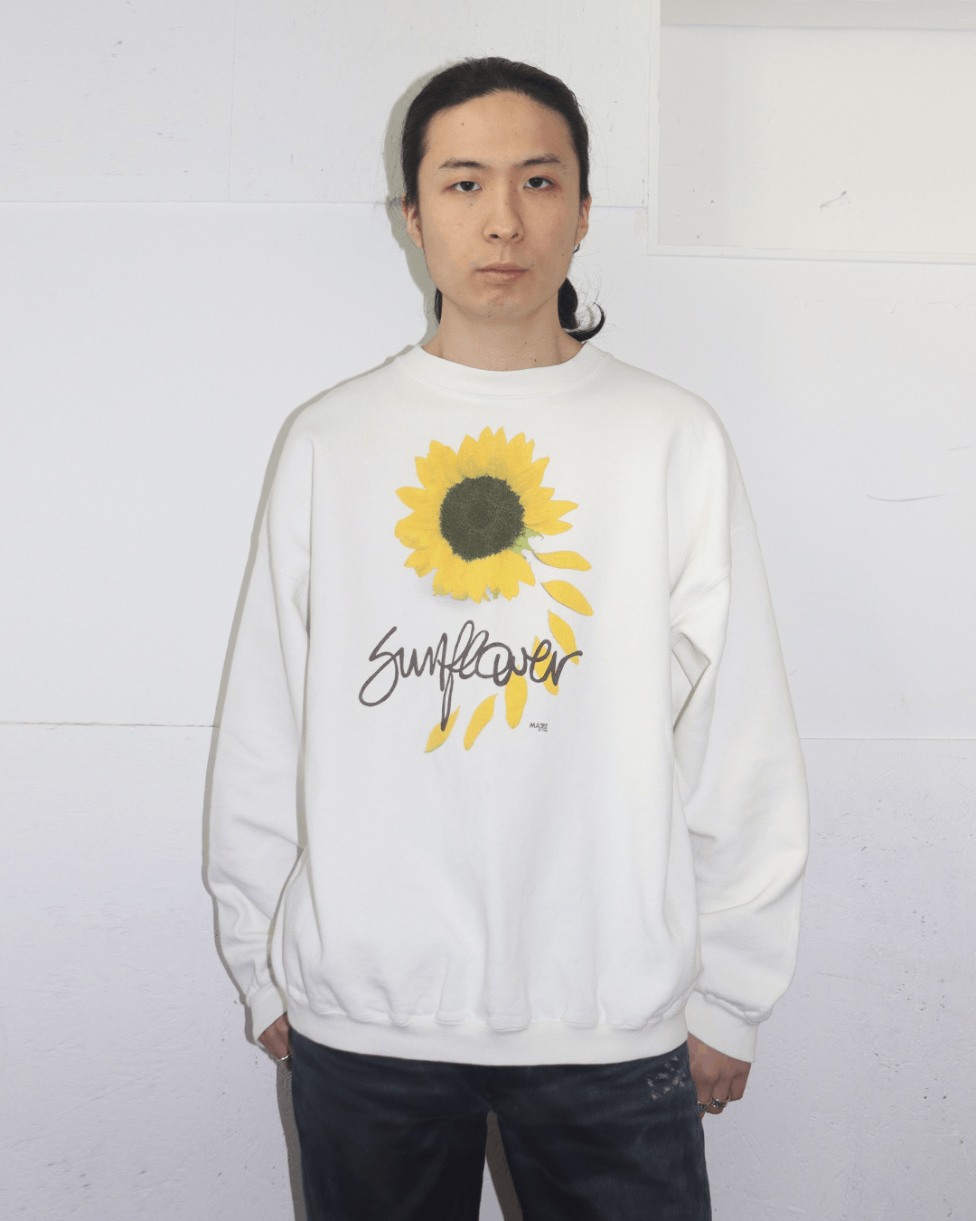 Vintage Maze 1990s Sunflower Printed Sweatshirt Size US L / EU 52-54 / 3 - 2 Thumbnail