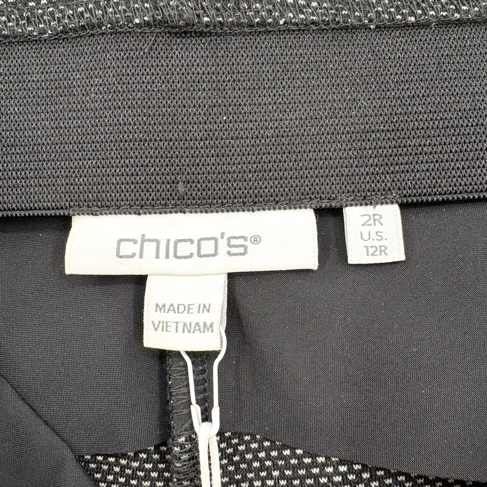 Vintage Chico's So Slimming 360 Juliet Ankle Pants Womens 2 Black White Dash Stretch NWT Size 34" / US 12 / IT 48 - 4 Thumbnail
