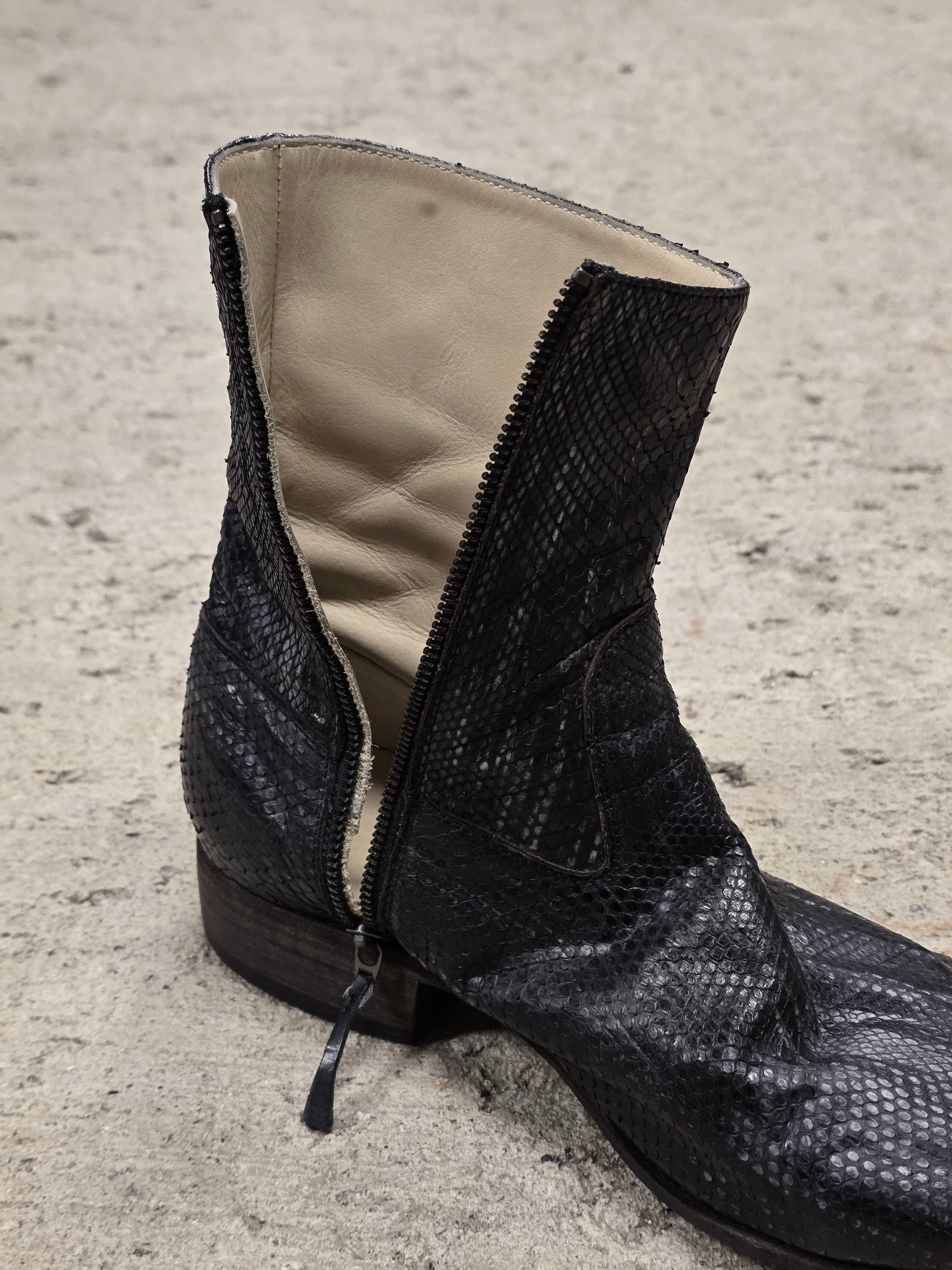 Carpe Diem Carpe Diem Striped Snakeskin Side Zip Boots Size US 10 / EU 43 - 6 Thumbnail