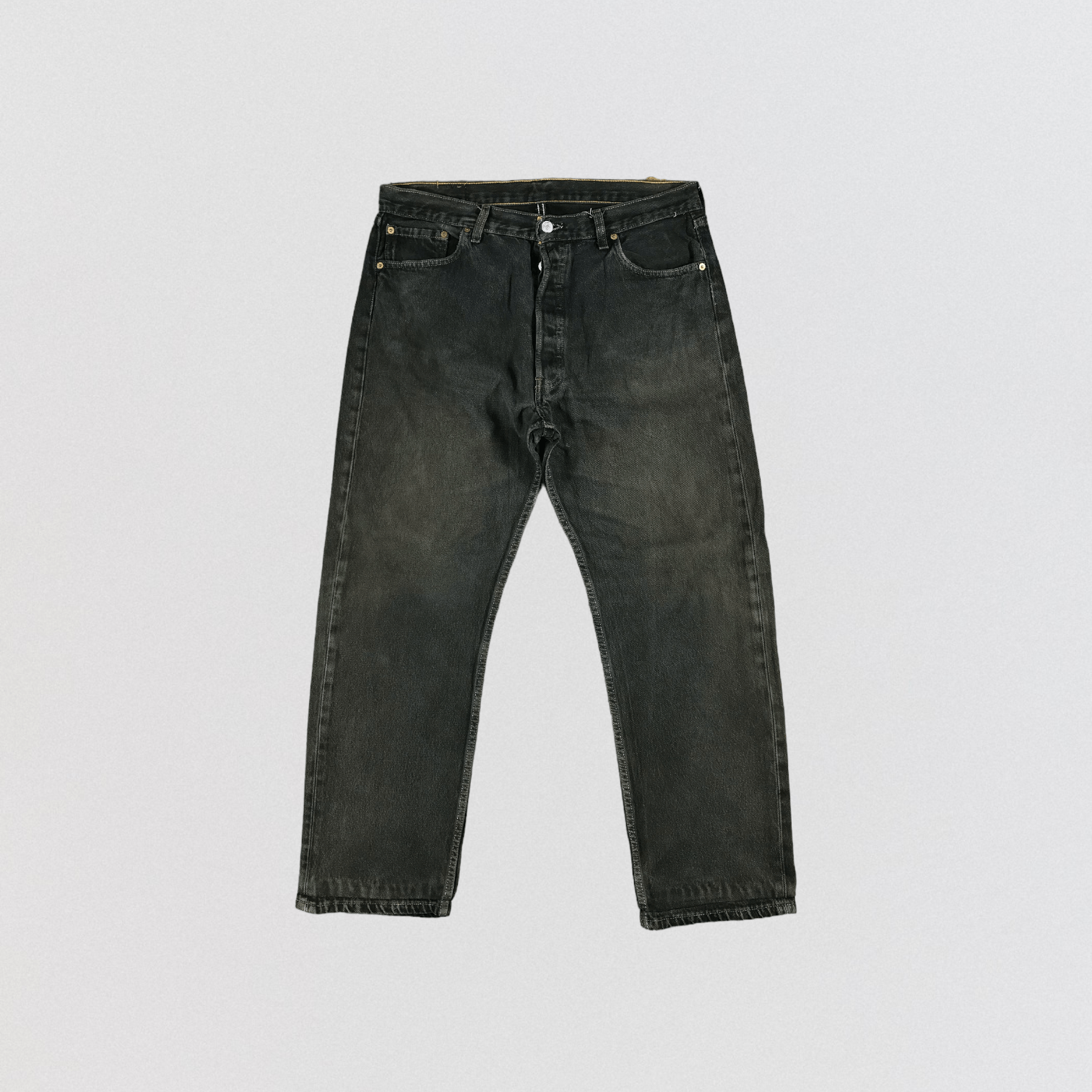 Levi's × Vintage 90s Vintage Faded Black Levis 501 Jeans-JM2508 Size US 37 - 1 Thumbnail