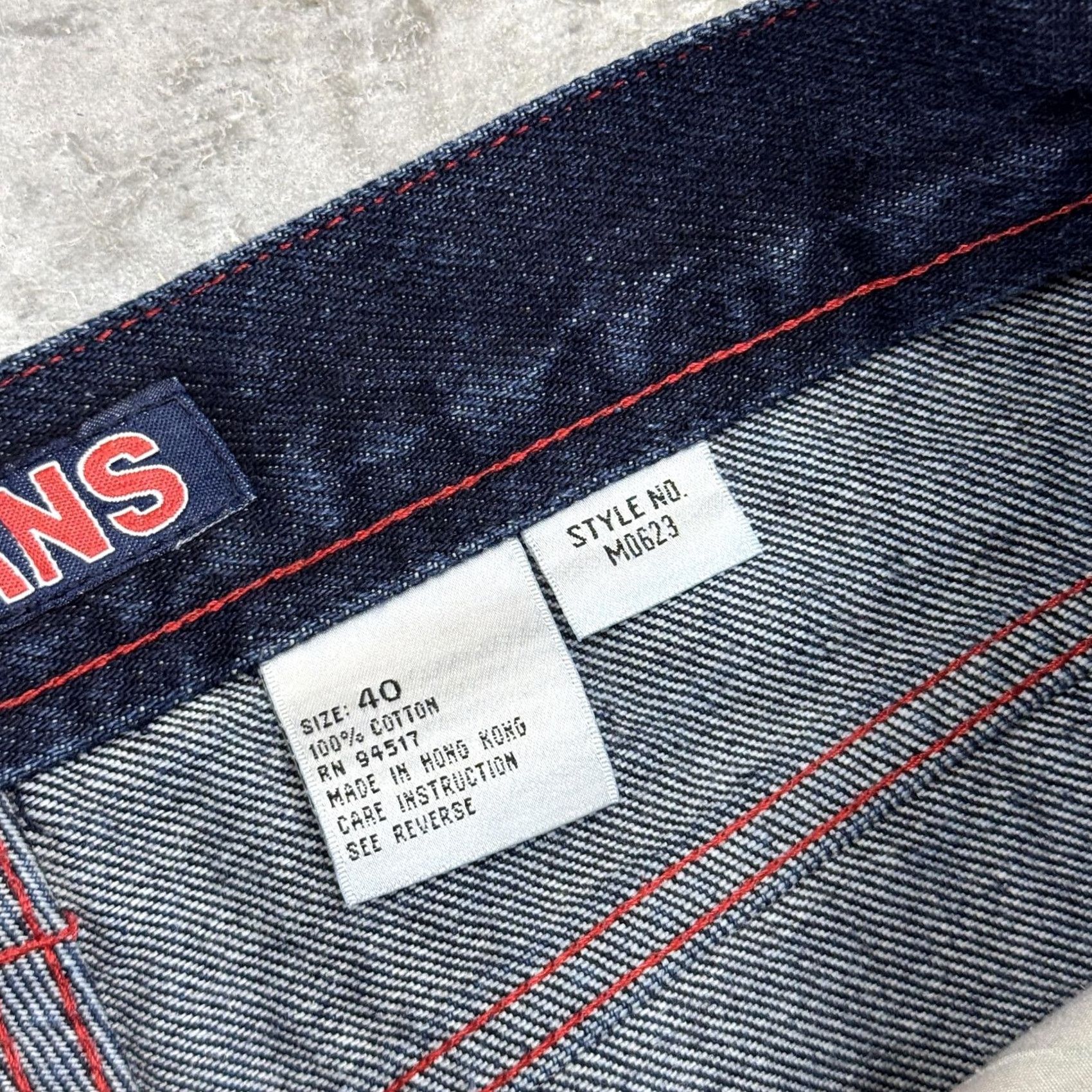 Vintage VINTAGE MOJEANS Jeans Mens 40x34 Blue Wide-Leg 5-Pocket Cotton Solid Logo Y2K Maurice Malone Hong Kong Mens Size US 40 / EU 56 - 7 Thumbnail