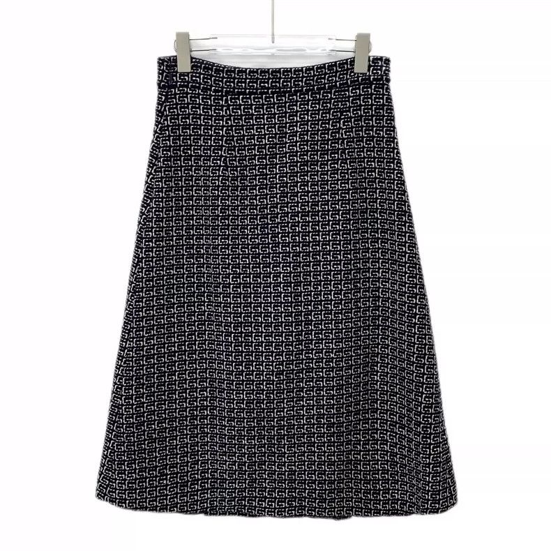 Gucci Gucci Black tip-patterned jacquard full-print wool skirt 25 Size 24" / US 00 / IT 34 - 2 Thumbnail