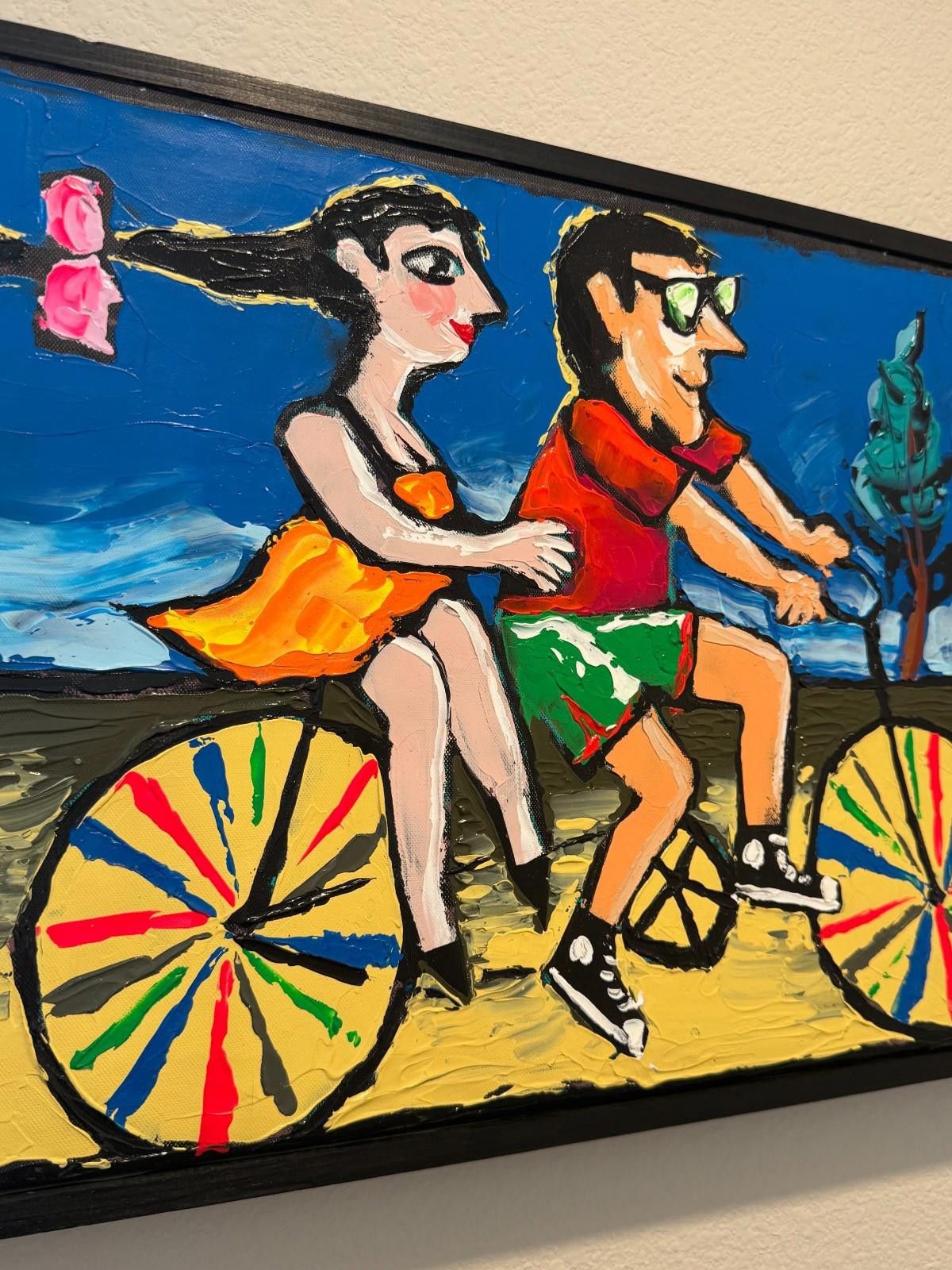 Other Original Vova Vladimir Mingar Acrylic Painting Bicycle Coupl Size ONE SIZE - 9 Thumbnail