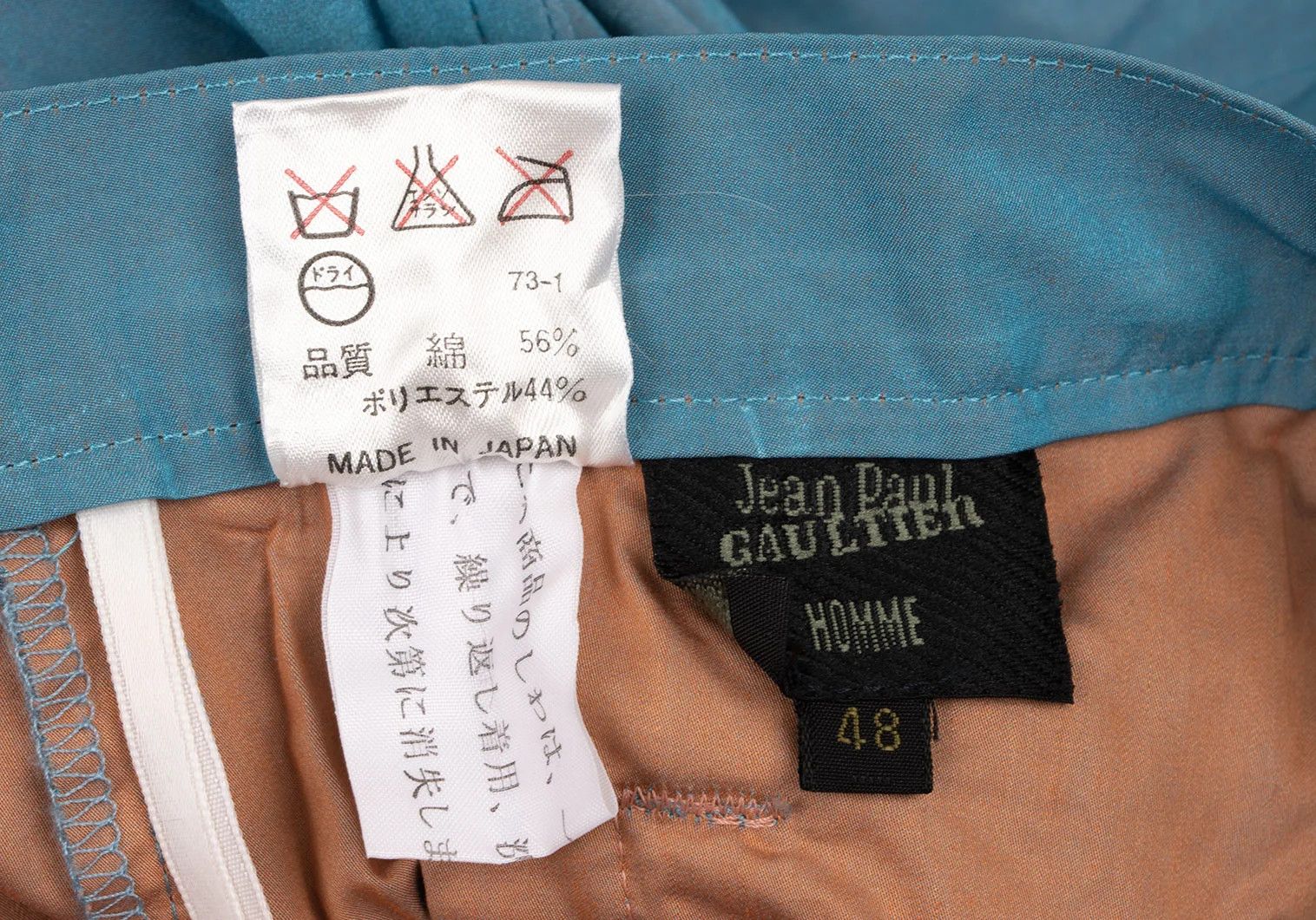 Jean Paul Gaultier Cotton-Poly Casual Pants in Light Blue, Size 48 Size US 32 / EU 48 - 17 Thumbnail