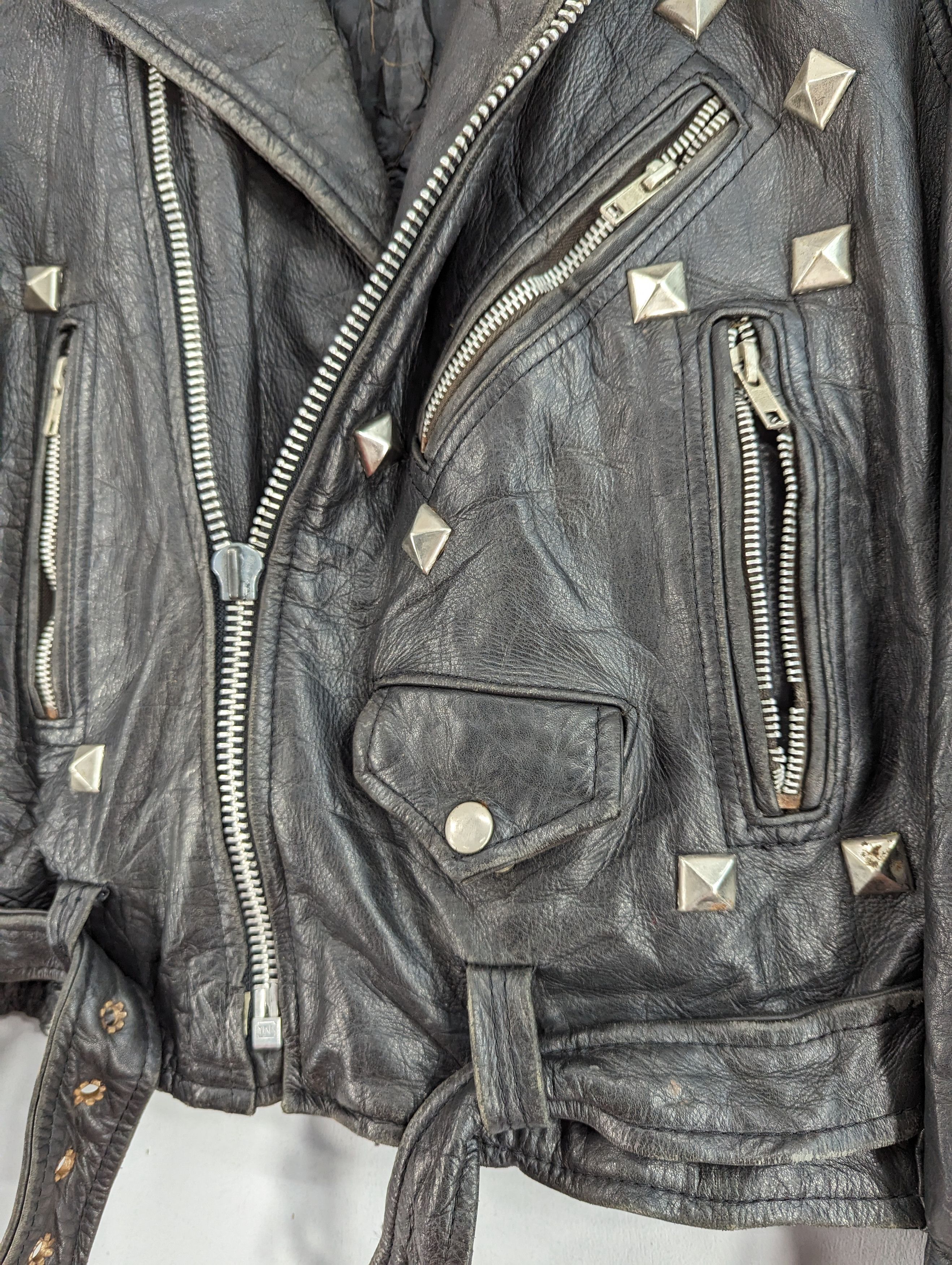 Vintage Vintage 80s Unbrand Double Collar Punk Style Leather Jacket Size US S / EU 44-46 / 1 - 5 Thumbnail