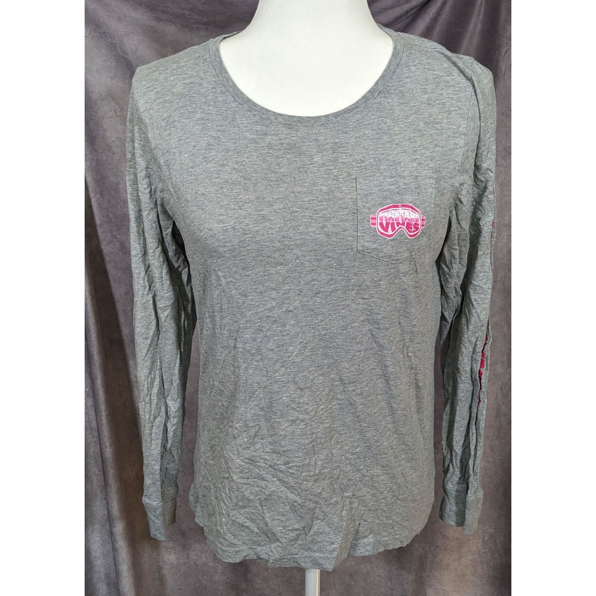 Vineyard Vines Preppy Vineyard Vines Grey And Pink Long Sleeve Shirt Size S / US 4 / IT 40 - 6 Thumbnail