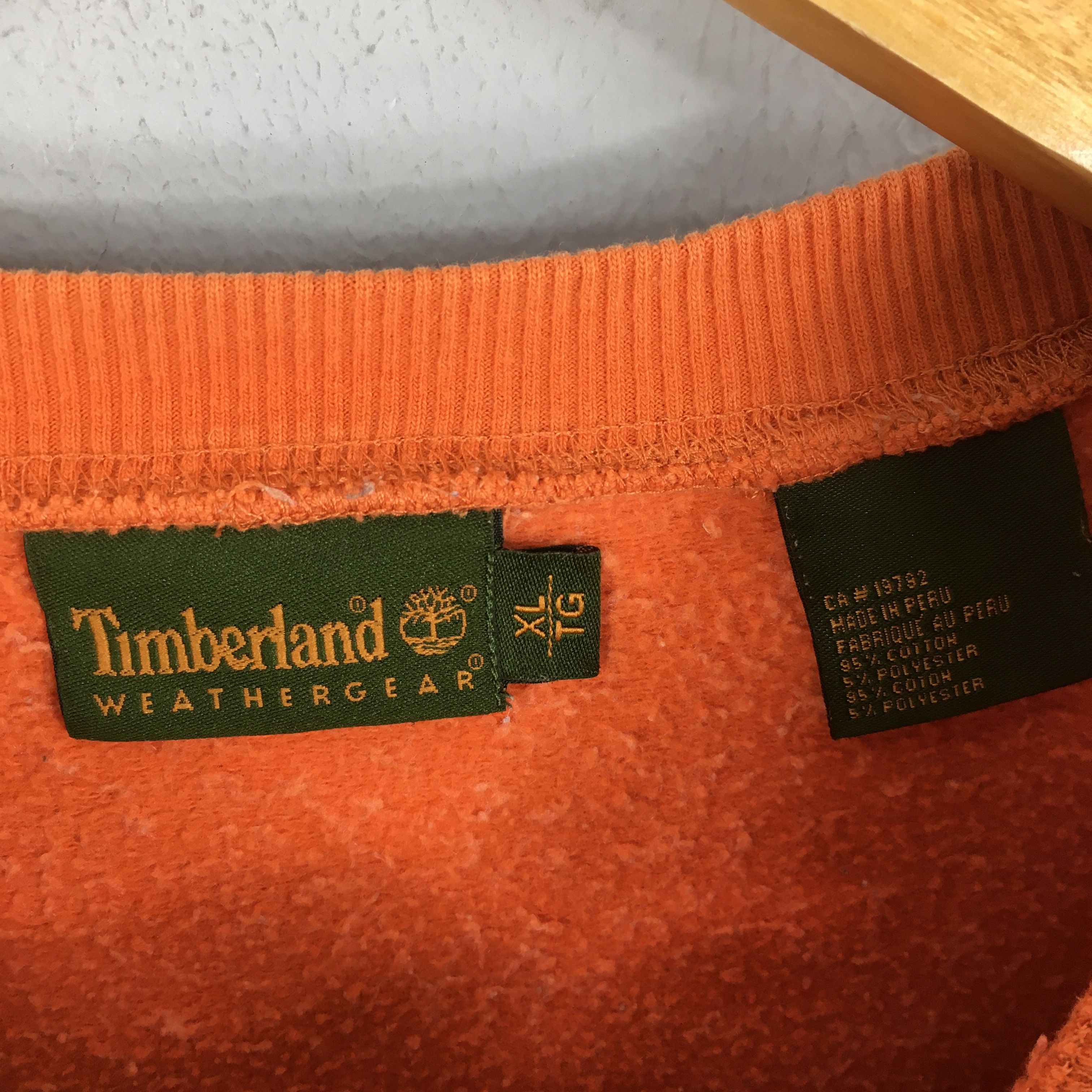 Timberland Vintage 90s Timberland Weathergear Orange Sweatshirt XLarge Size US XL / EU 56 / 4 - 5 Thumbnail