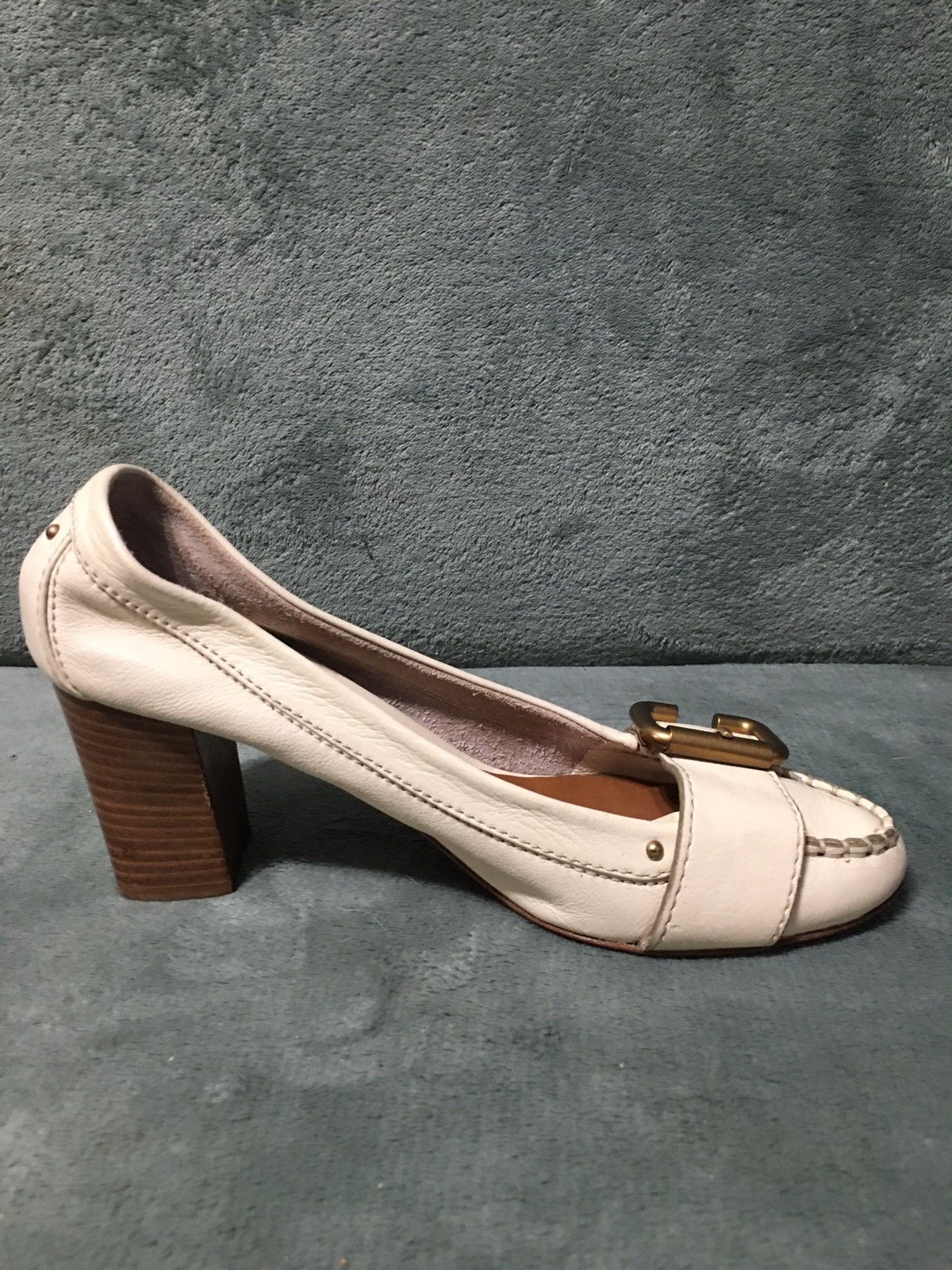 Chloe CHLOE Leather Ivory Beige Buckle Heels Pumps EU 38 Size US 8 / IT 38 - 8 Thumbnail