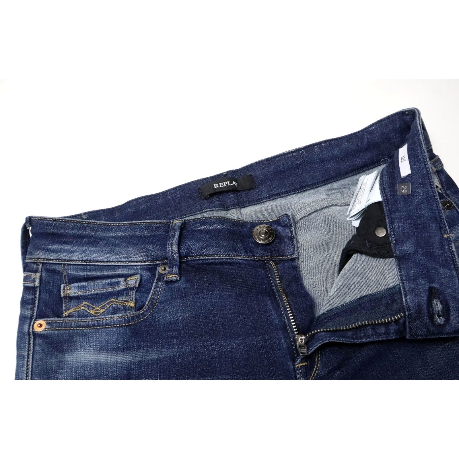 Replay Replay Luz Jeans Women's W29/L32 Fade Effect Whiskers Zip Fly Stretch Blue Jeans Size 29" - 4 Thumbnail