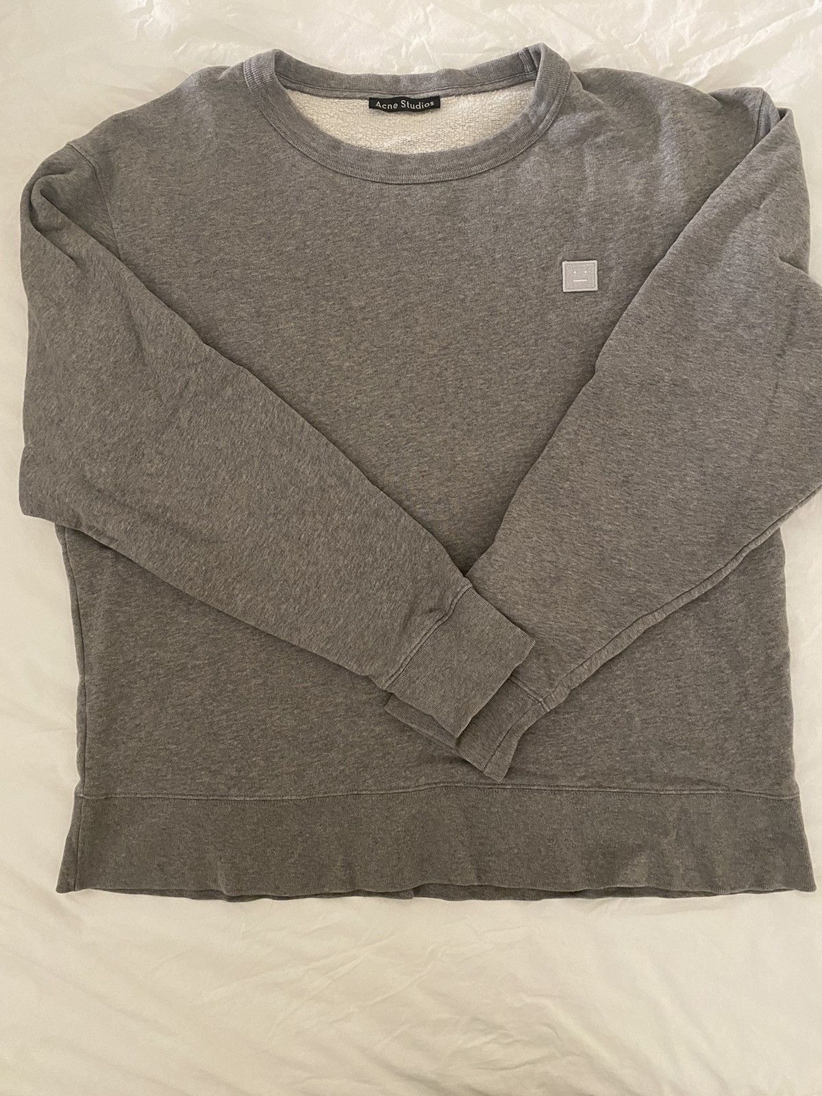 image of Acne Studios Fairview Face Sweater in Grey, Men's (Size 2XL)