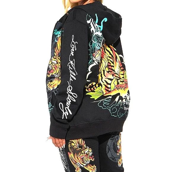 Ed Hardy Crawling Tigers Sweatsuit Coord Set Lounge Retro Tattoo Y2K Size ONE SIZE - 3 Thumbnail