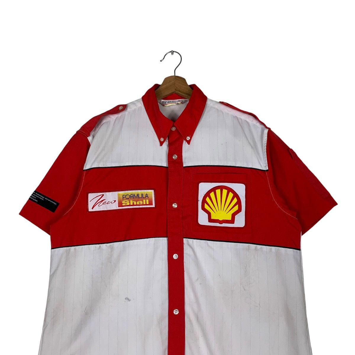 Formula 1 Vintage SHELL Work Shirt #1319-C59 Size US M / EU 48-50 / 2 - 2 Thumbnail