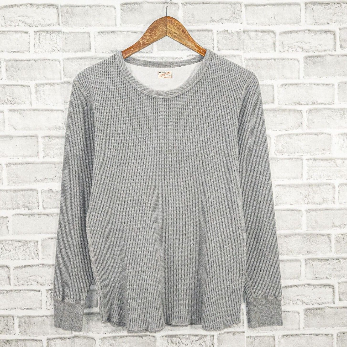 Designer DUBBLEWORKS Japan Thermal Knit Crew Pullover in Gray Size S Size US S / EU 44-46 / 1 - 1 Thumbnail