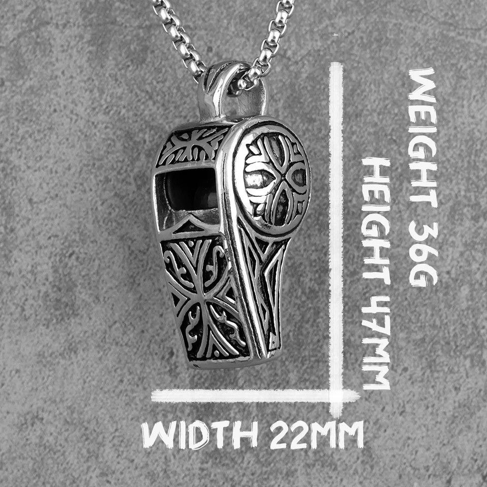 Jewelry × Vintage Whistle Vintage Long Men Necklaces Pendants Chain Punk Size ONE SIZE - 6 Thumbnail