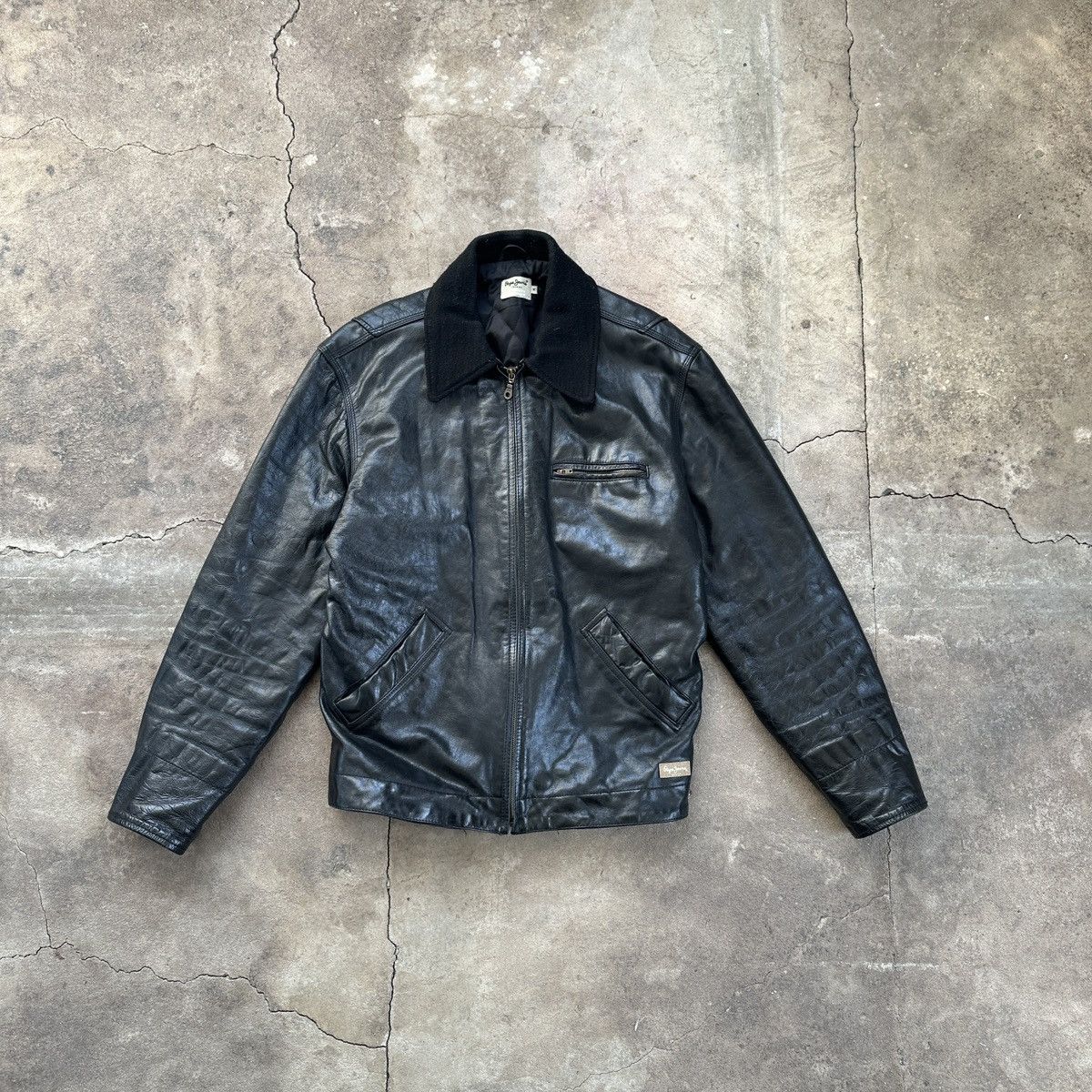 Vintage Vintage Pepe Jeans London Leather Jacket Grailed