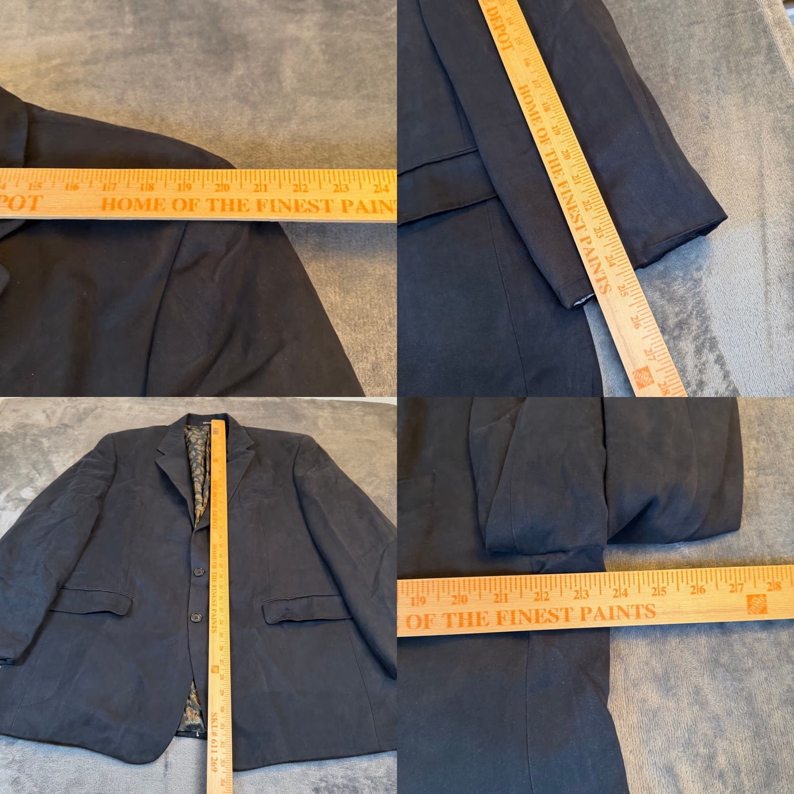 Ralph Lauren VINTAGE? No — Lauren Ralph Lauren Sport Coat Navy Blue Paisley Lining Blazer Men 46 Regular Adult Medium? Size 46R - 8 Thumbnail