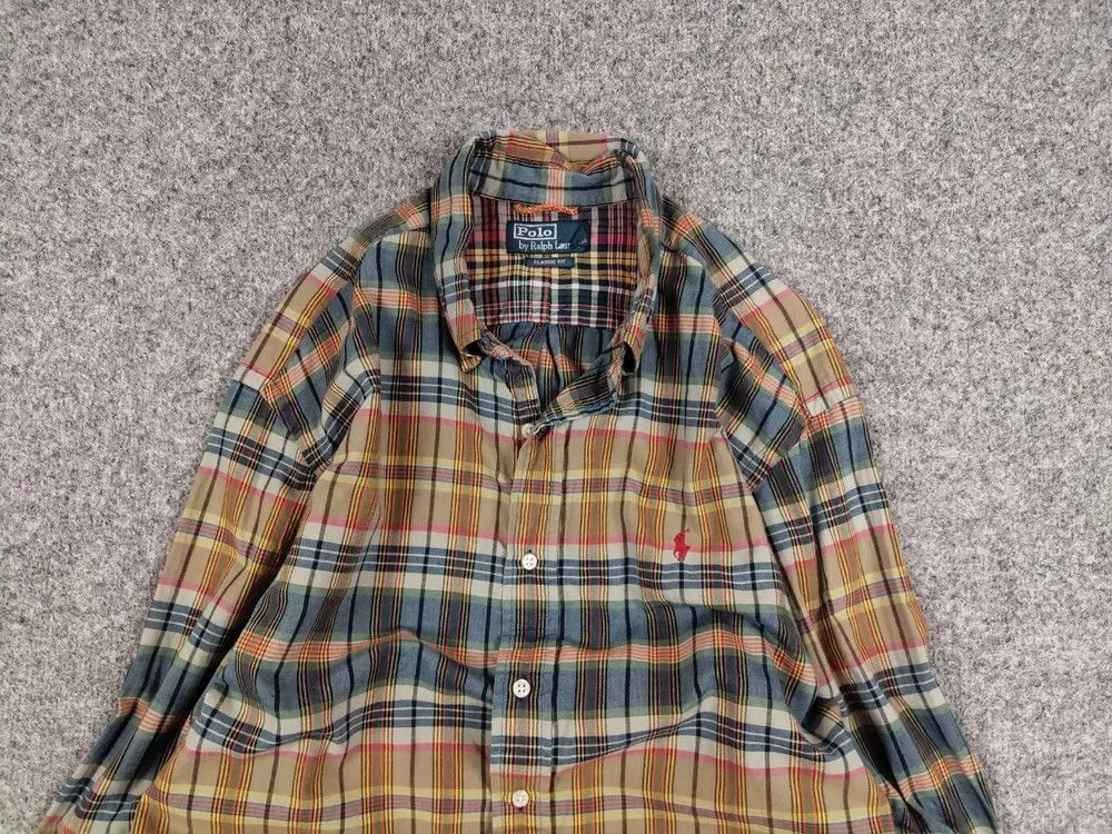 Polo Ralph Lauren Vintage 90's Polo Ralph Lauren Checkered Light Flannel Shirt Size US XL / EU 56 / 4 - 2 Thumbnail