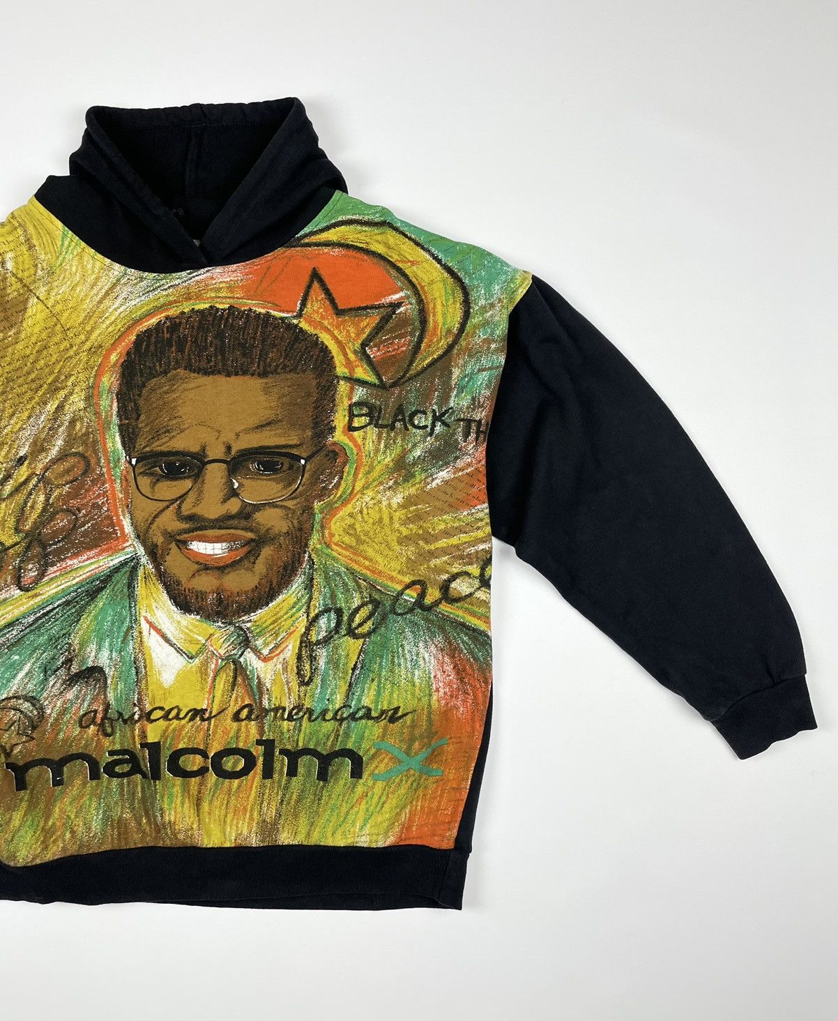 Vintage Malcolm X Vintage 90s oversized Hoodie USA talks Size US M / EU 48-50 / 2 - 4 Thumbnail