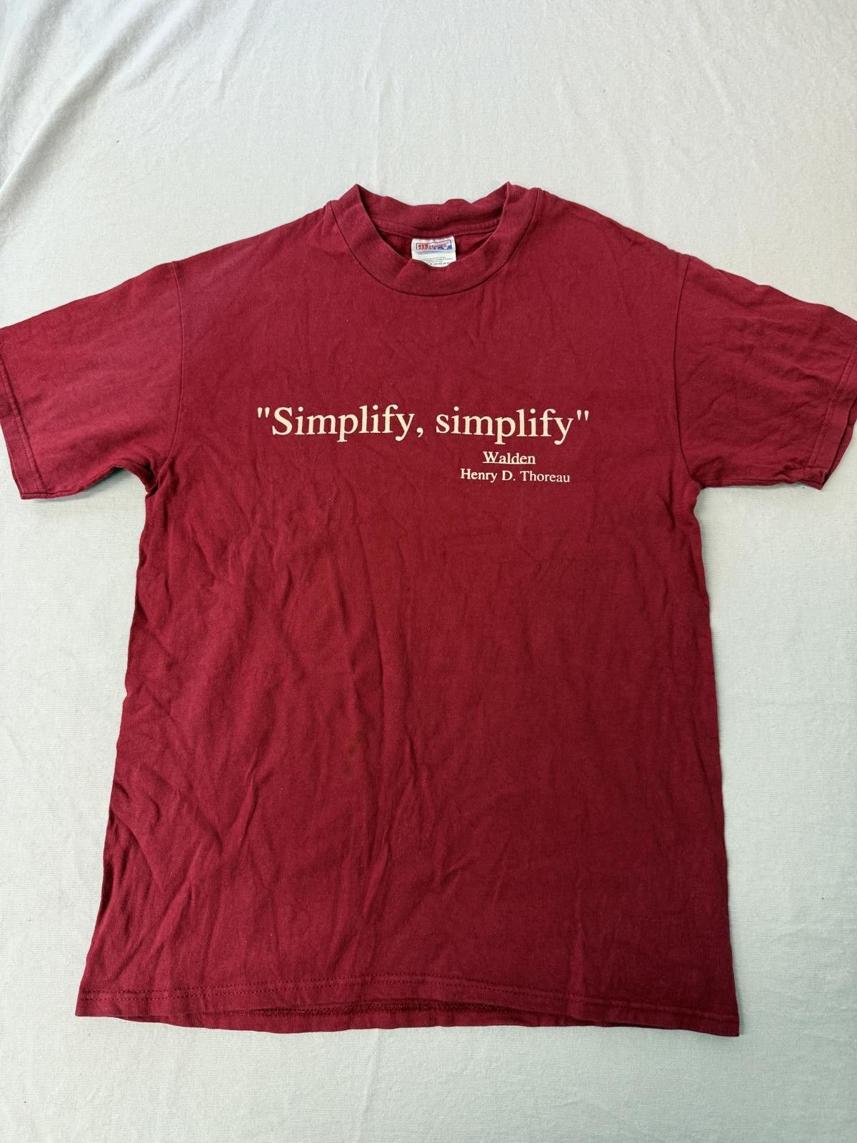 Hanes Simplify simplify Walden Quote Henry D Thoreau Society - M Size US M / EU 48-50 / 2 - 1 Thumbnail