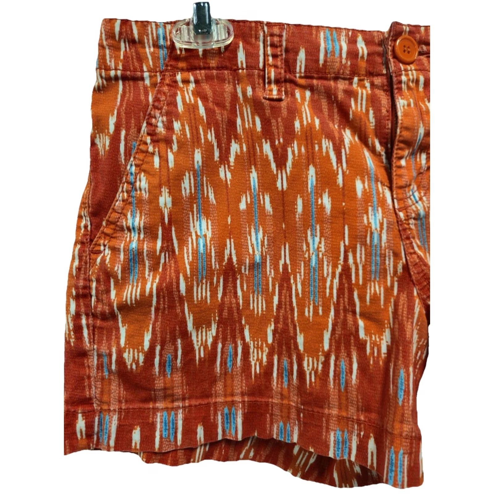 Calvin Klein Calvin Klein Jeans Chino Shorts Women’s Size 6 Orange Ikat Print Tribal Boho Size 28" / US 6 / IT 42 - 3 Thumbnail