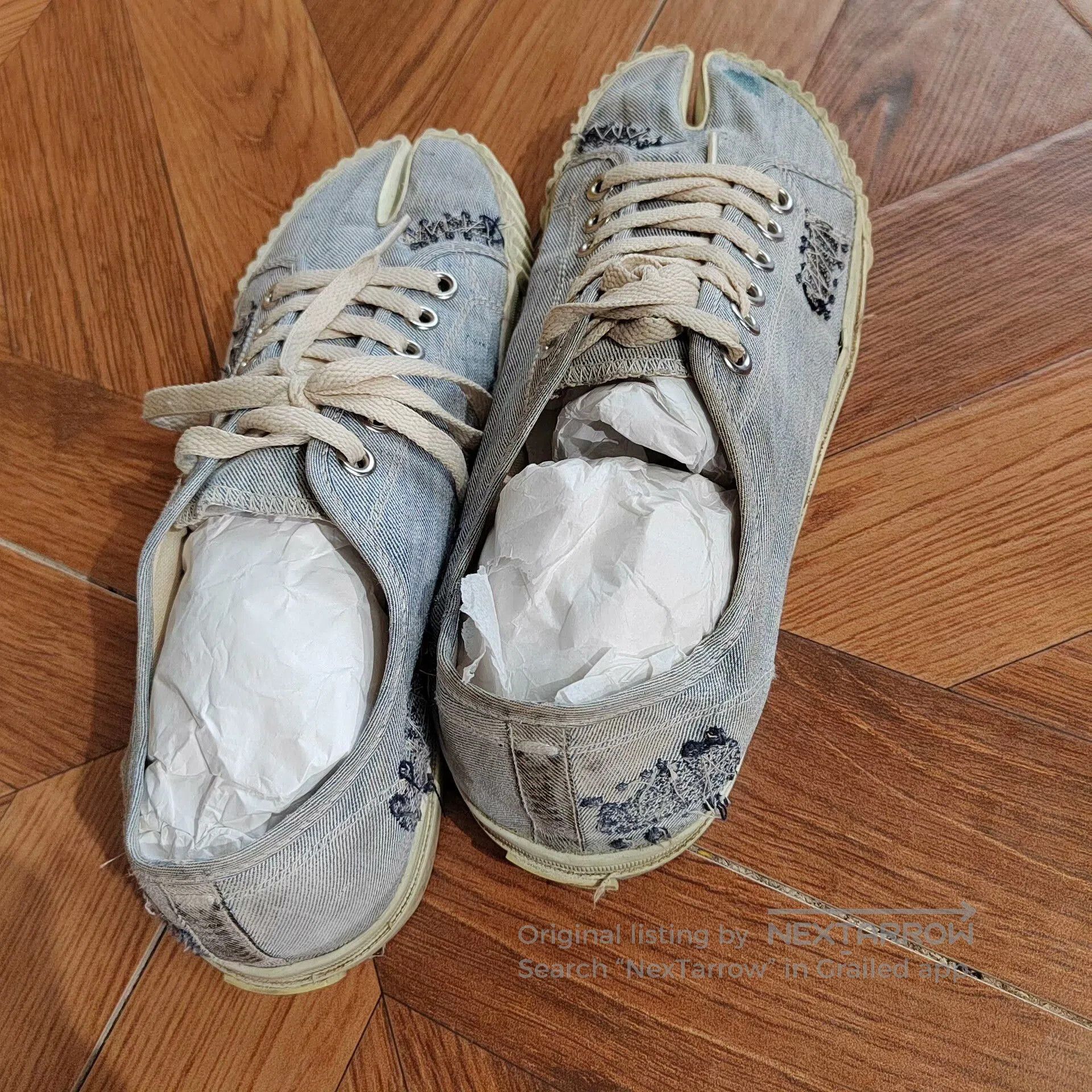 Maison Margiela Maison Margiela Split-Toe Denim Sneakers. Size US 7 / EU 40 - 2 Thumbnail