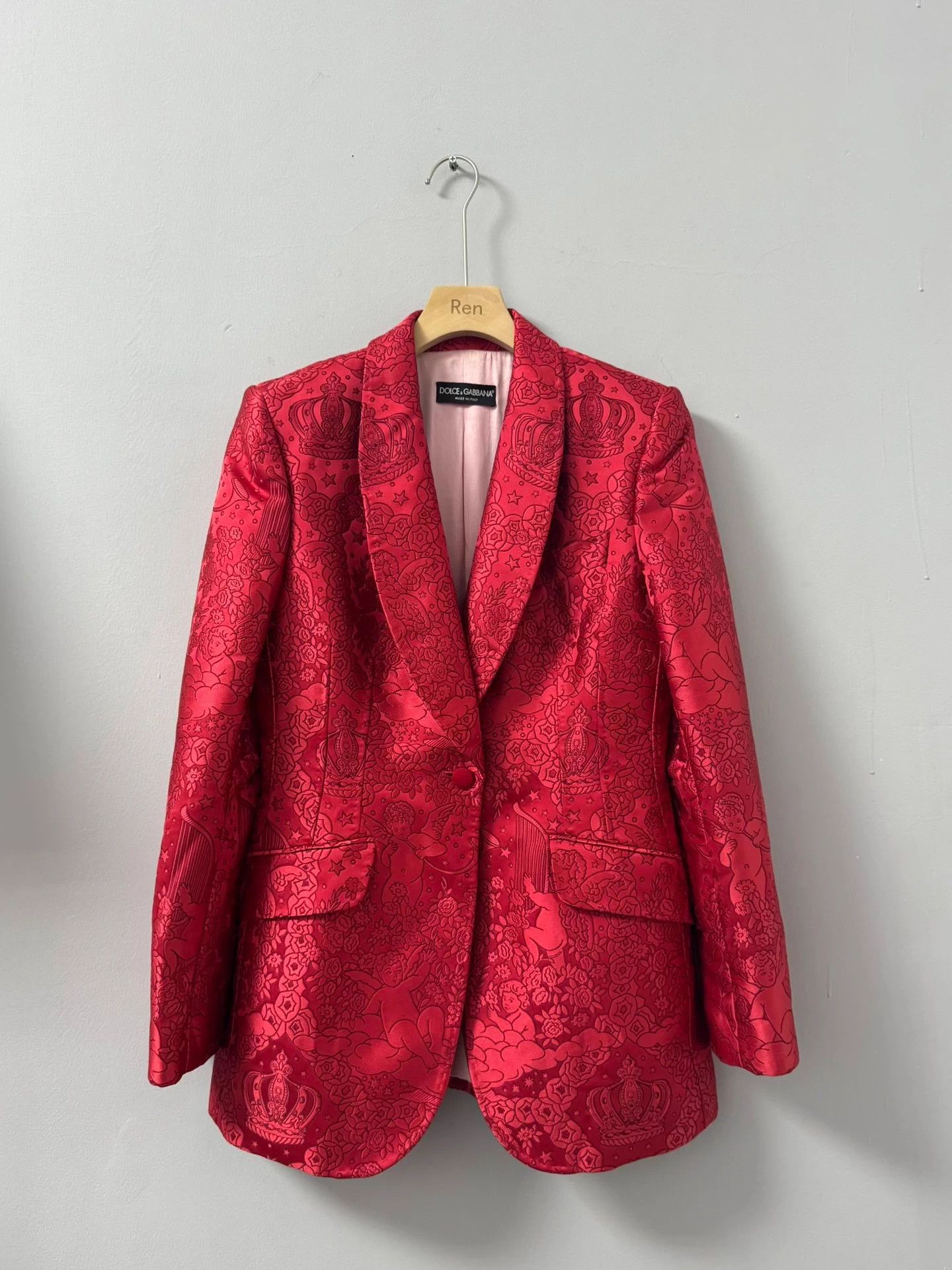 Dolce & Gabbana DOLCE & GABBANA 18FW Runway Angel Jacquard Satin Blazer Size M / US 6-8 / IT 42-44 - 1 Thumbnail