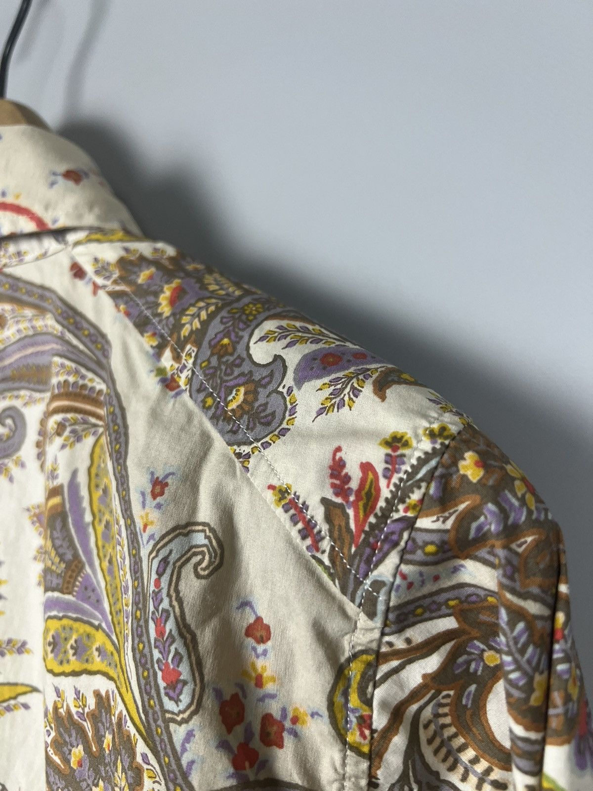 Etro Etro 46 Blouse Shirt Top Neutral Paisley floral print Size L / US 10 / IT 46 - 10 Thumbnail