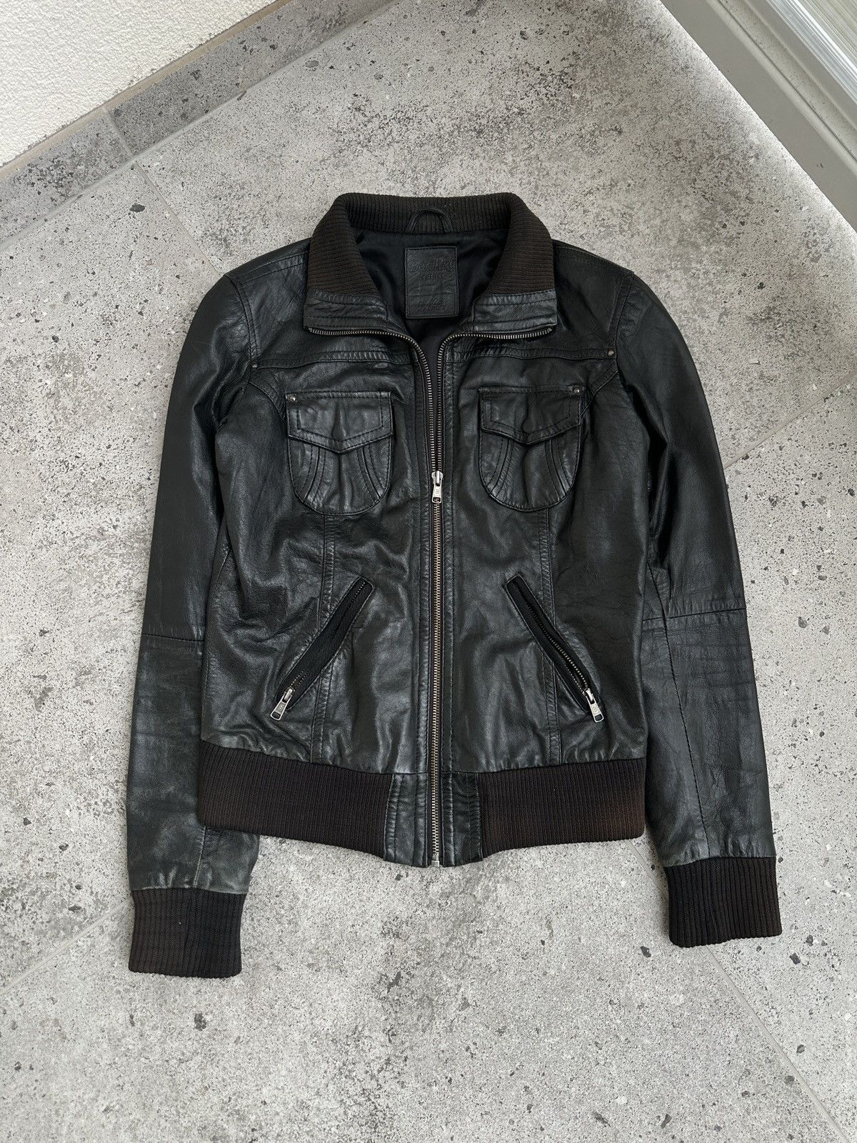 Vintage 2000s Y2K Leather Biker Jacket in Black, Men's (Size M) — image 3 of 6