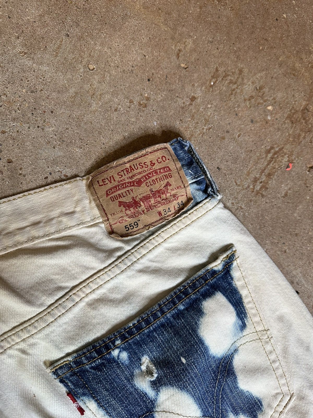 Levi's Custom Bleach Split Dye Levi’s 559 Jeans Size US 34 / EU 50 - 5 Thumbnail