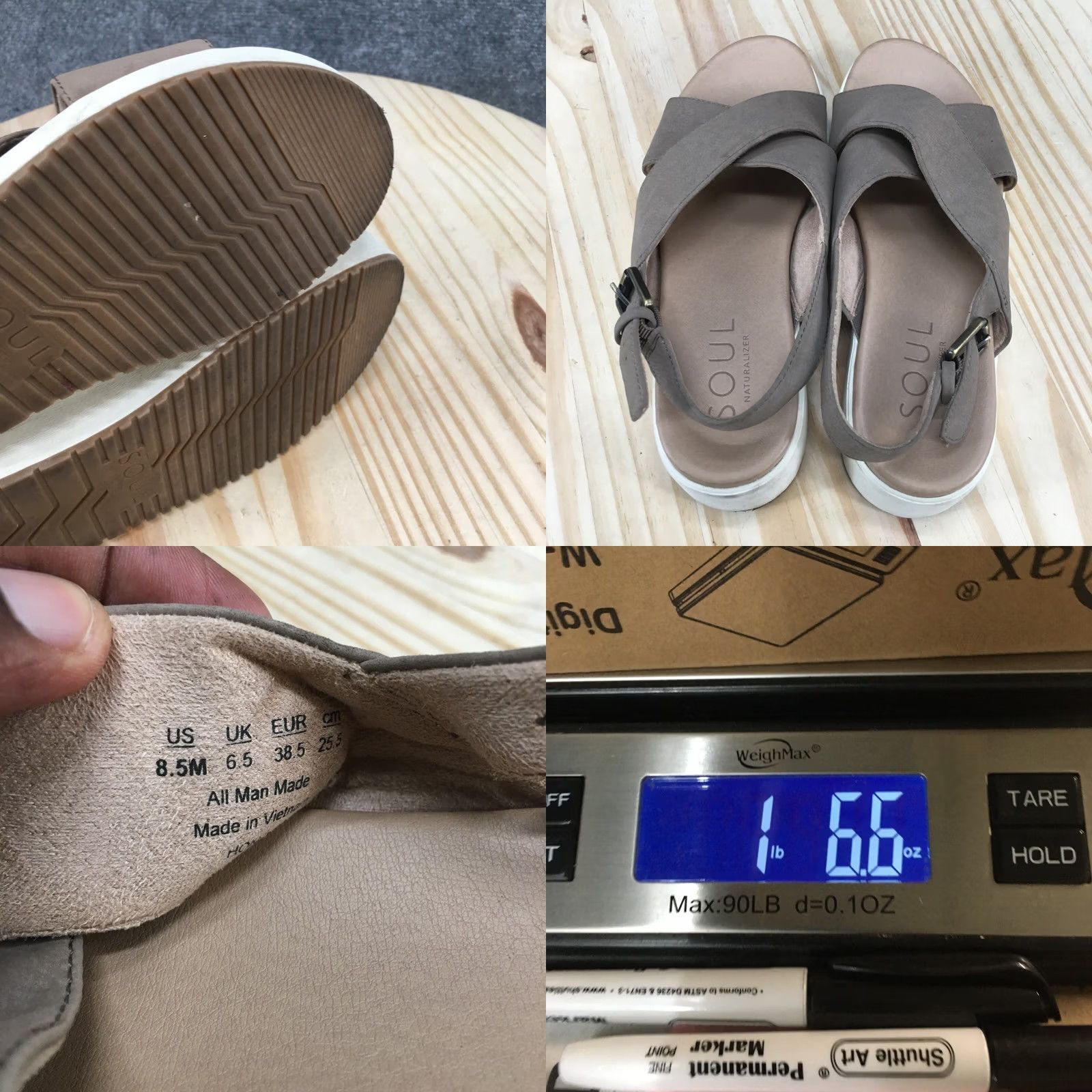 Vintage SOUL Naturalizer Sandal Womens 8.5 M Honor Wedge Cross Strap Slingback Brown Size US 9 / IT 39 - 9 Thumbnail